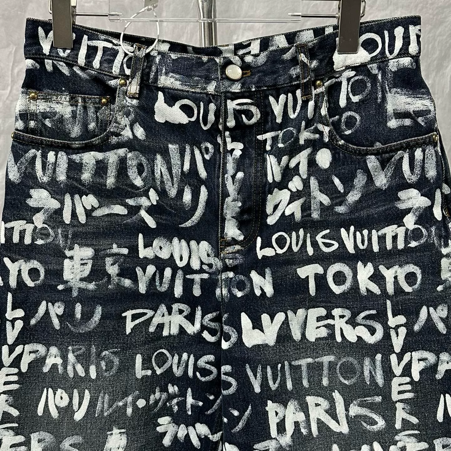 Louis Vuitton Nigo Graffiti Letter Denim Pants — front