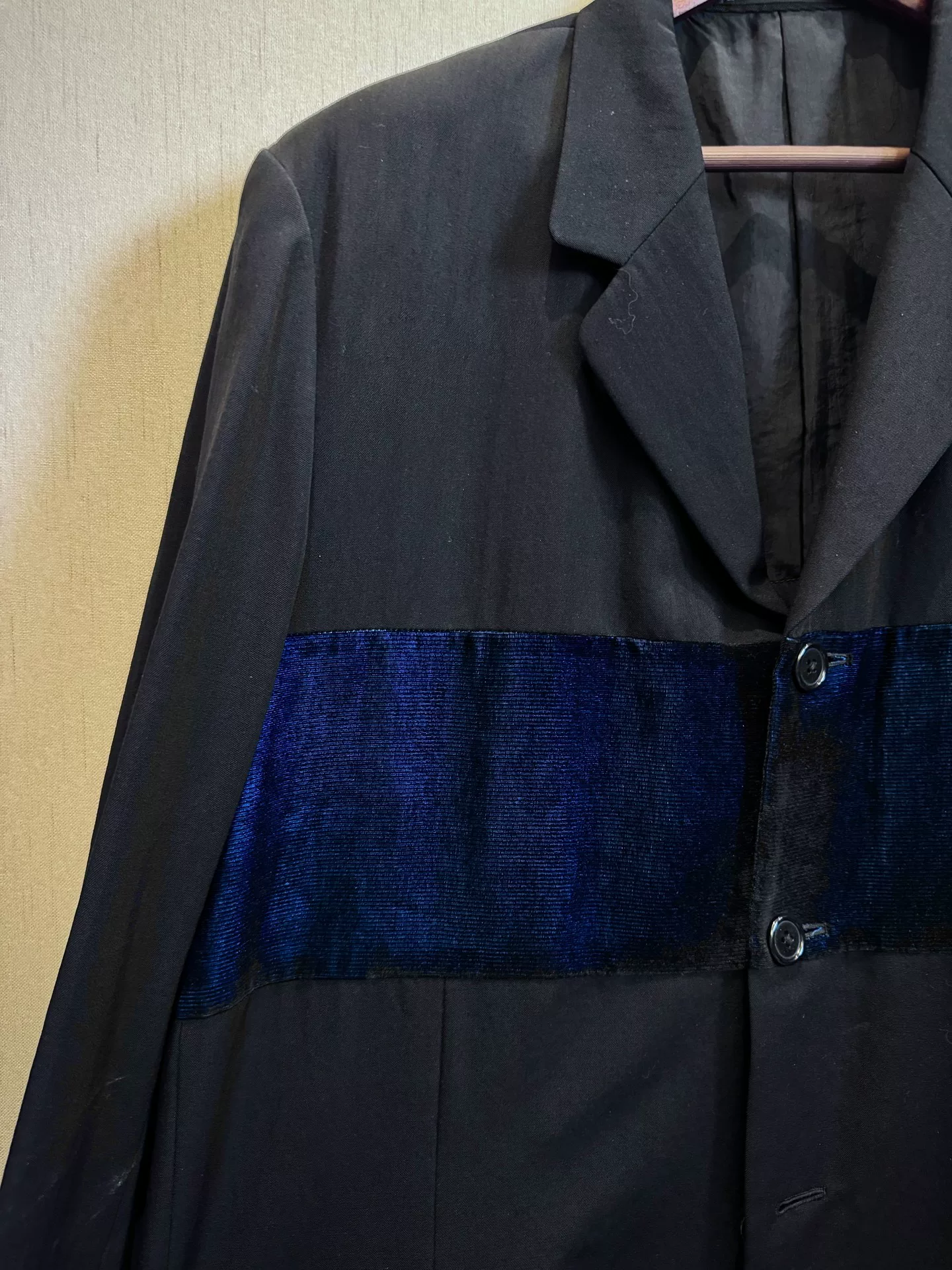 Yohji Yamamoto 97SS Velvet Panel Suit — front