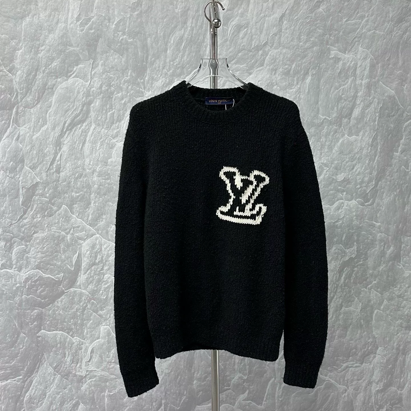 Louis Vuitton SS24 Intarsia Logo Teddy Sweater L