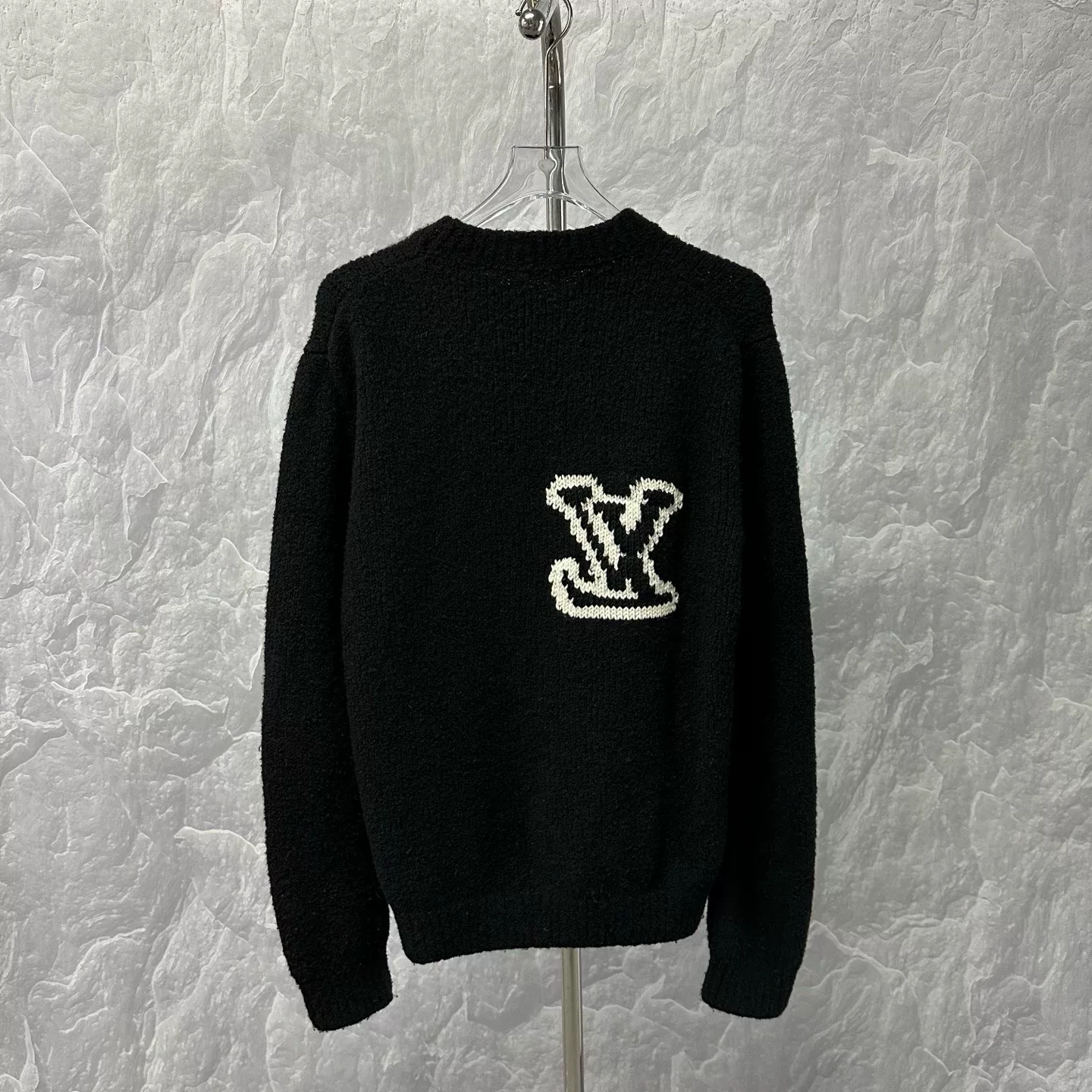 Louis Vuitton SS24 Intarsia Logo Teddy Sweater L — back