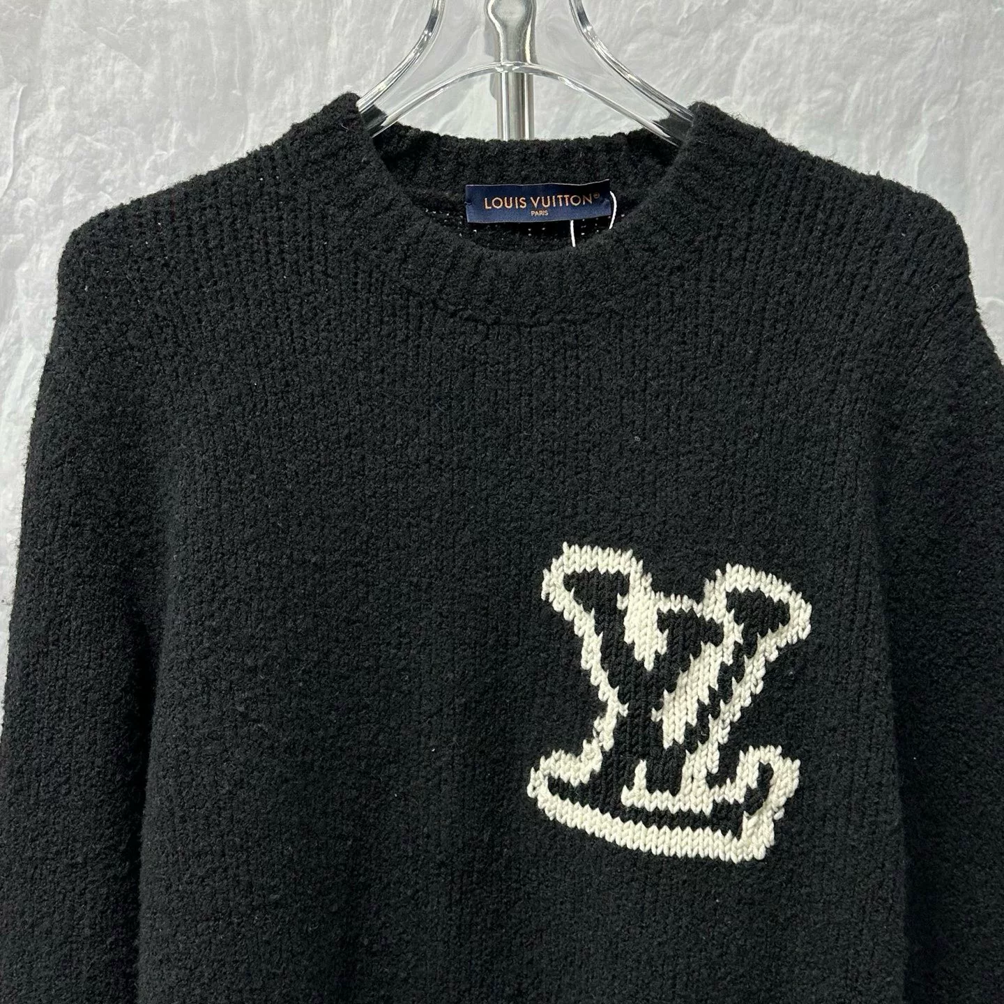 Louis Vuitton SS24 Intarsia Logo Teddy Sweater L — front