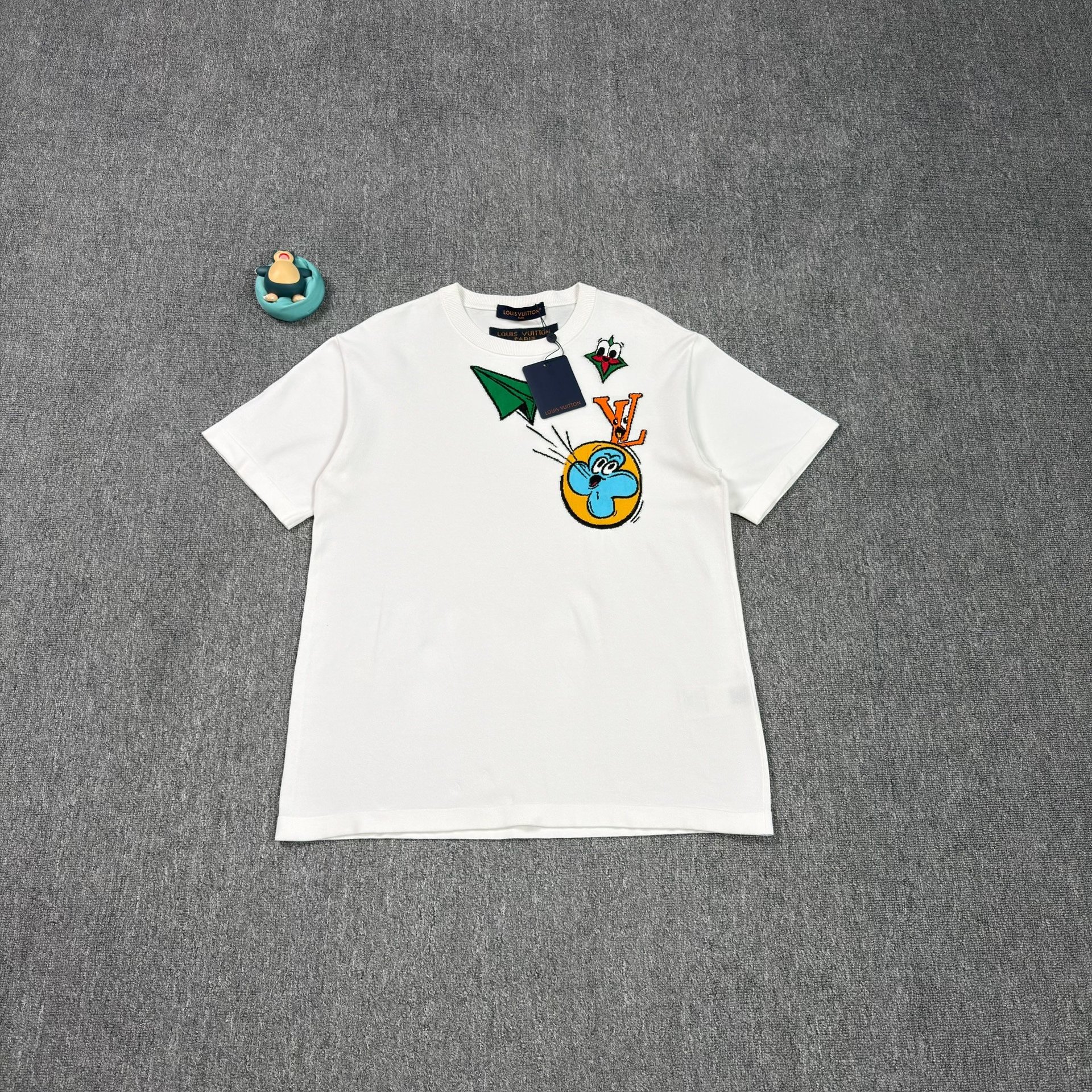 Louis Vuitton White Cartoon Plane Knit Top