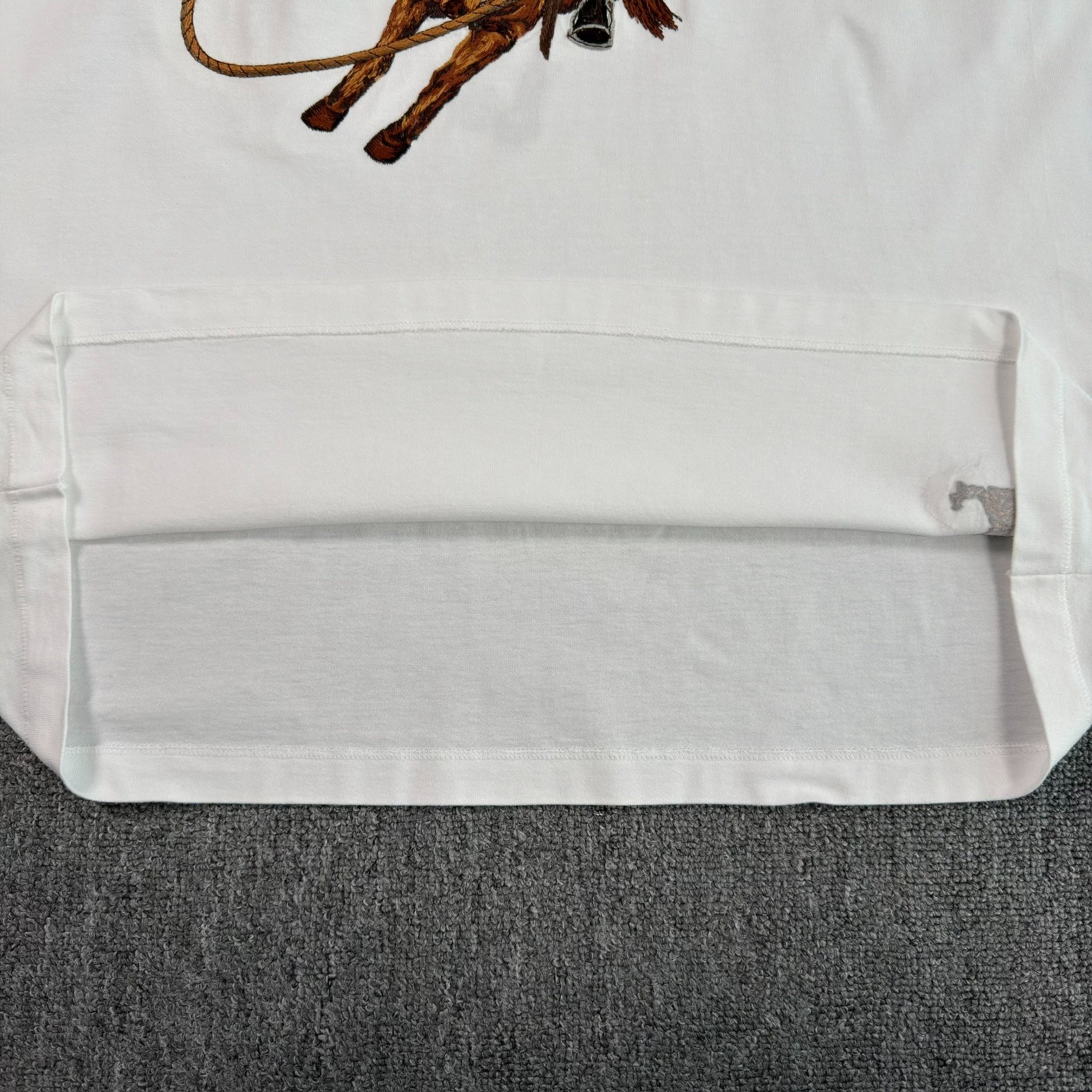 Louis Vuitton White Cowboy Logo T-Shirt — label
