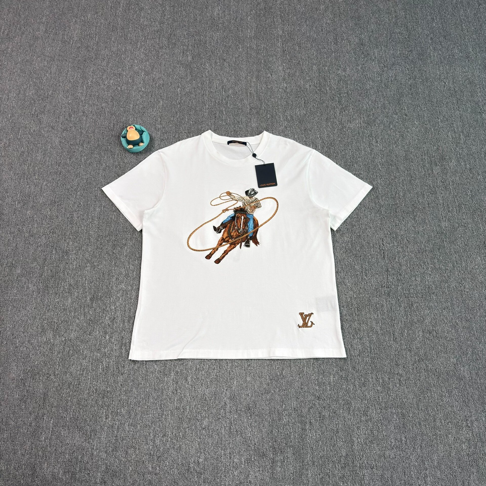 Louis Vuitton White Cowboy Logo T-Shirt
