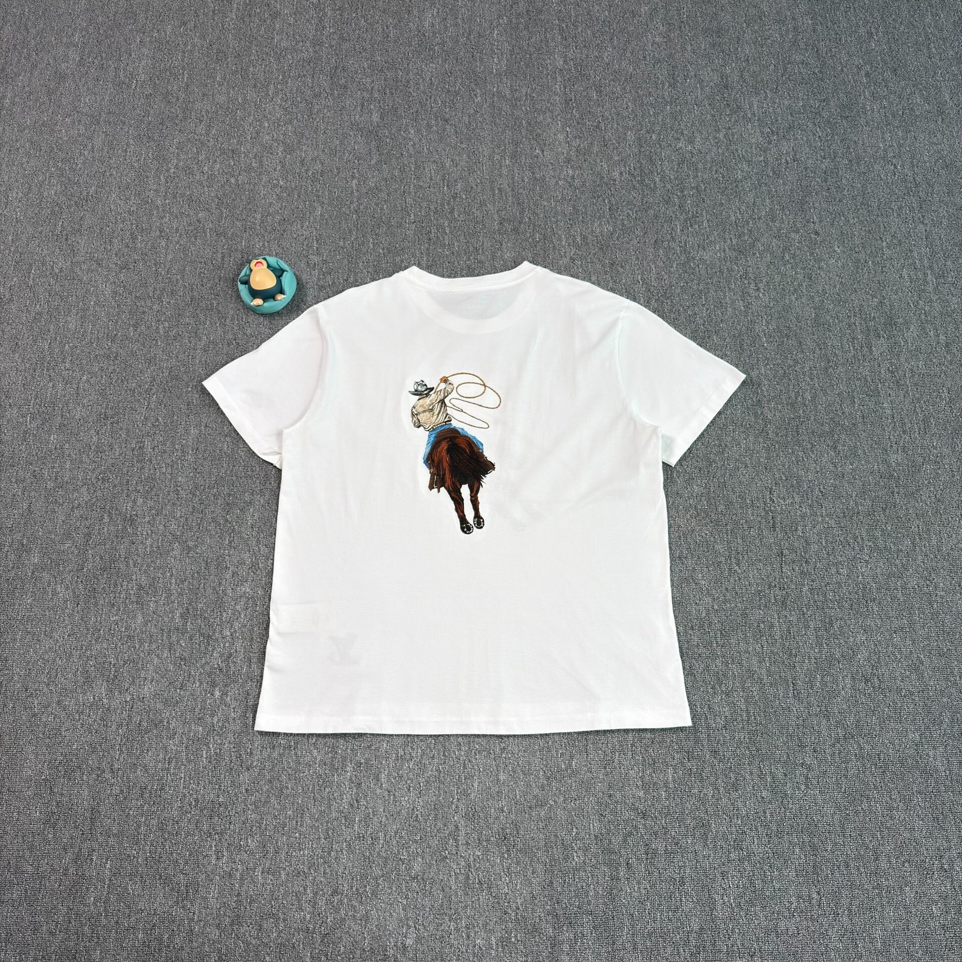 Louis Vuitton White Cowboy Logo T-Shirt — front