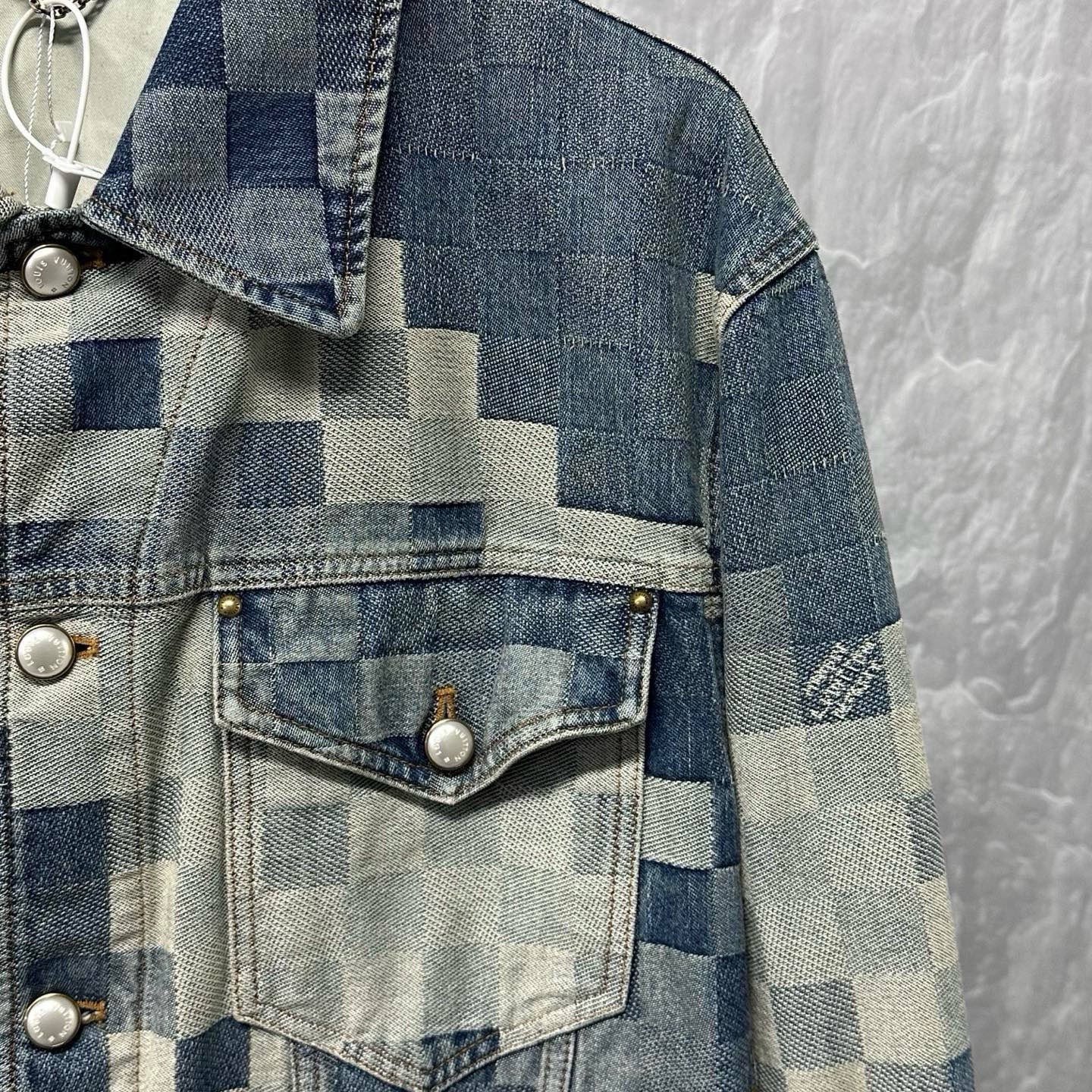 Louis Vuitton SS24 Pharrell Checkerboard Denim Jacket — detail