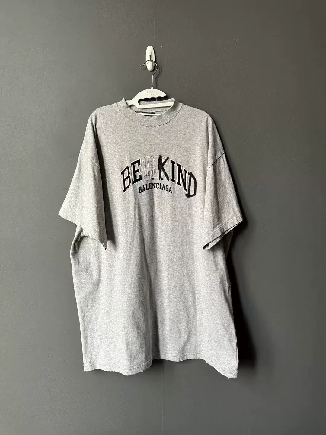 Balenciaga BE KIND Gray Short-Sleeve T-Shirt