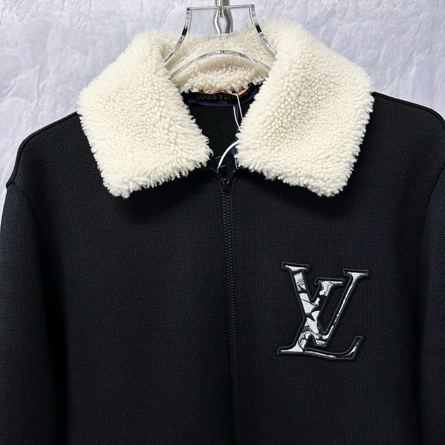 Louis Vuitton SS24 Logo Embroidered Wool Coat — front