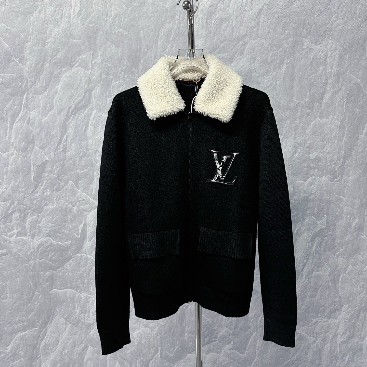 Louis Vuitton SS24 Logo Embroidered Wool Coat