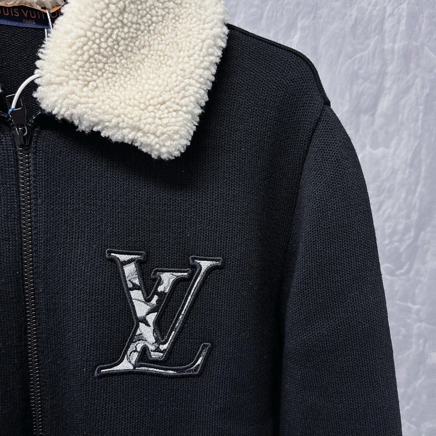 Louis Vuitton SS24 Logo Embroidered Wool Coat — detail