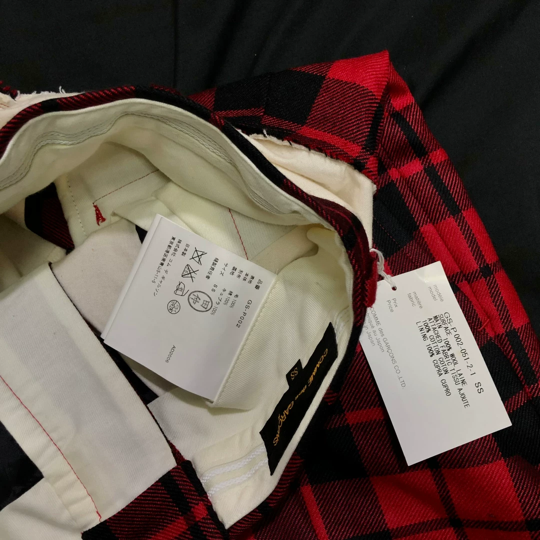 Comme des Garçons 07SS Deconstructed Wool Pants — label