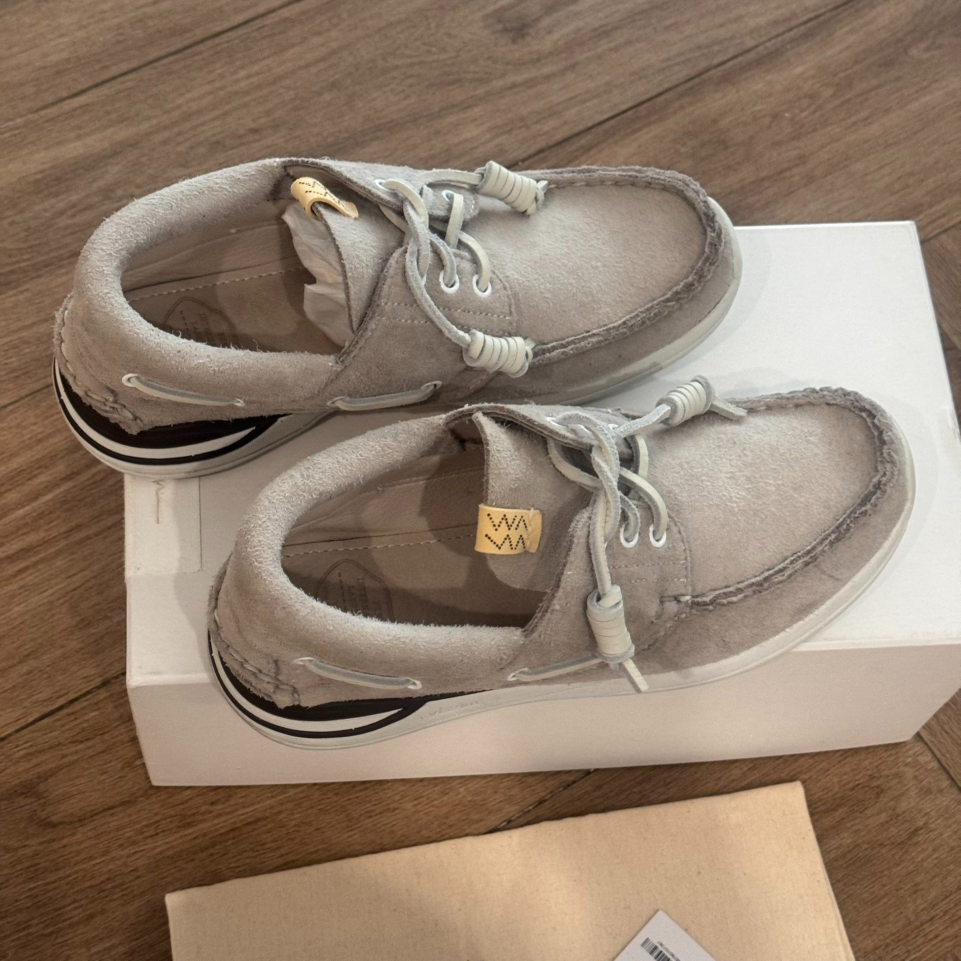 VISVIM HOCKNEY FOLK Suede Boat Shoes — detail
