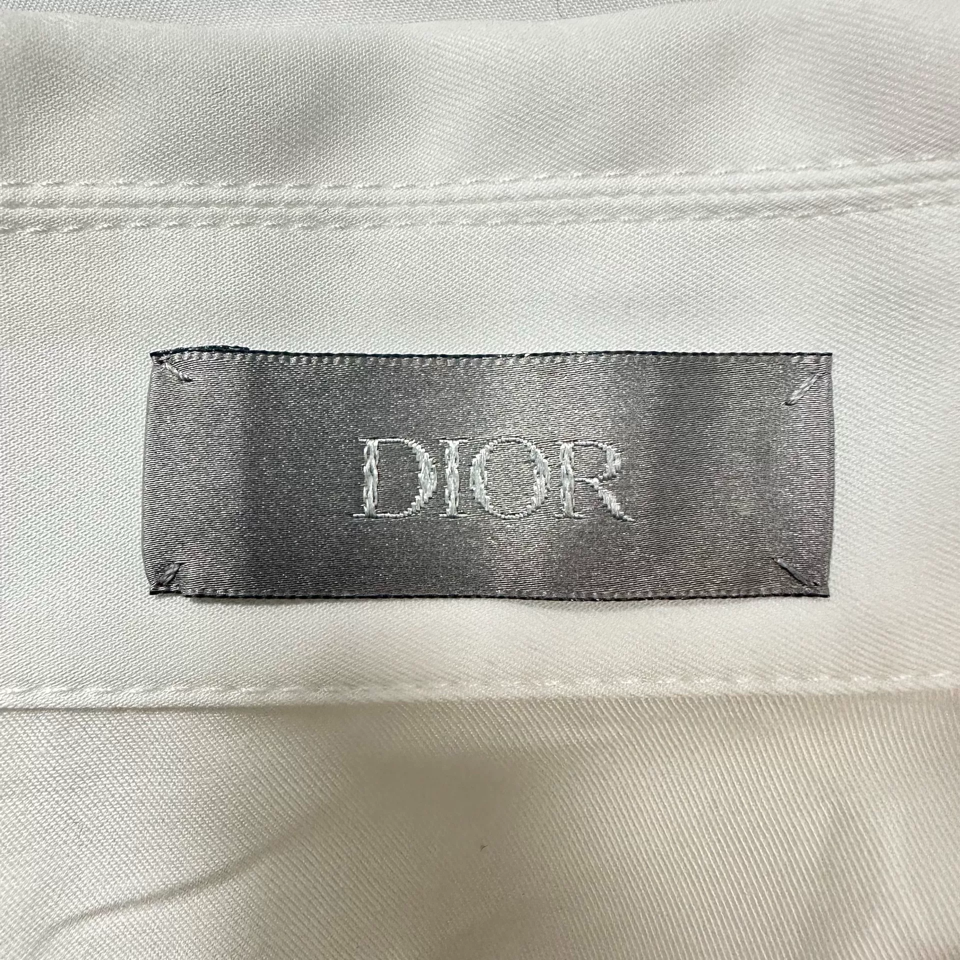 Dior White Embroidered Zip Shirt Jacket — back