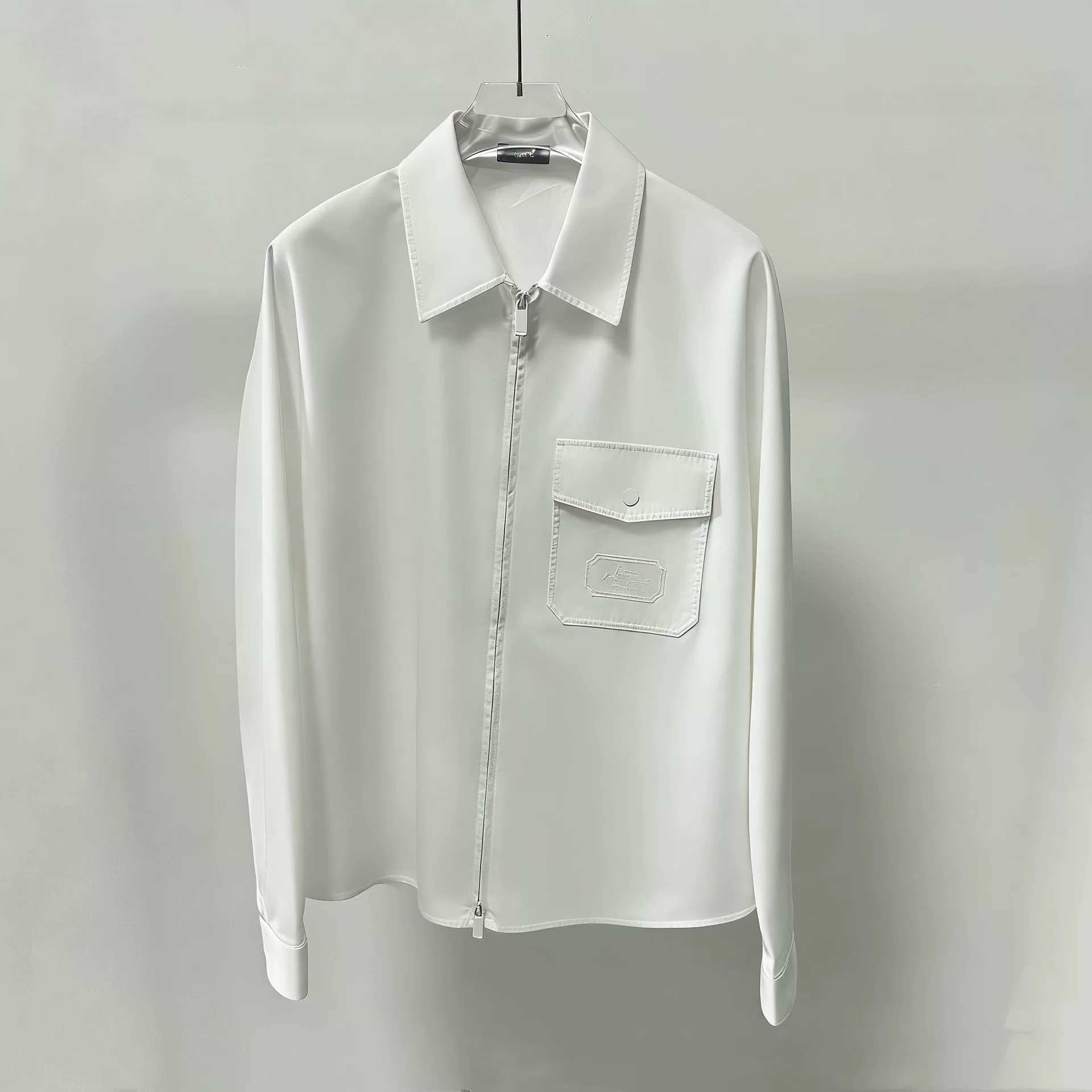 Dior White Embroidered Zip Shirt Jacket