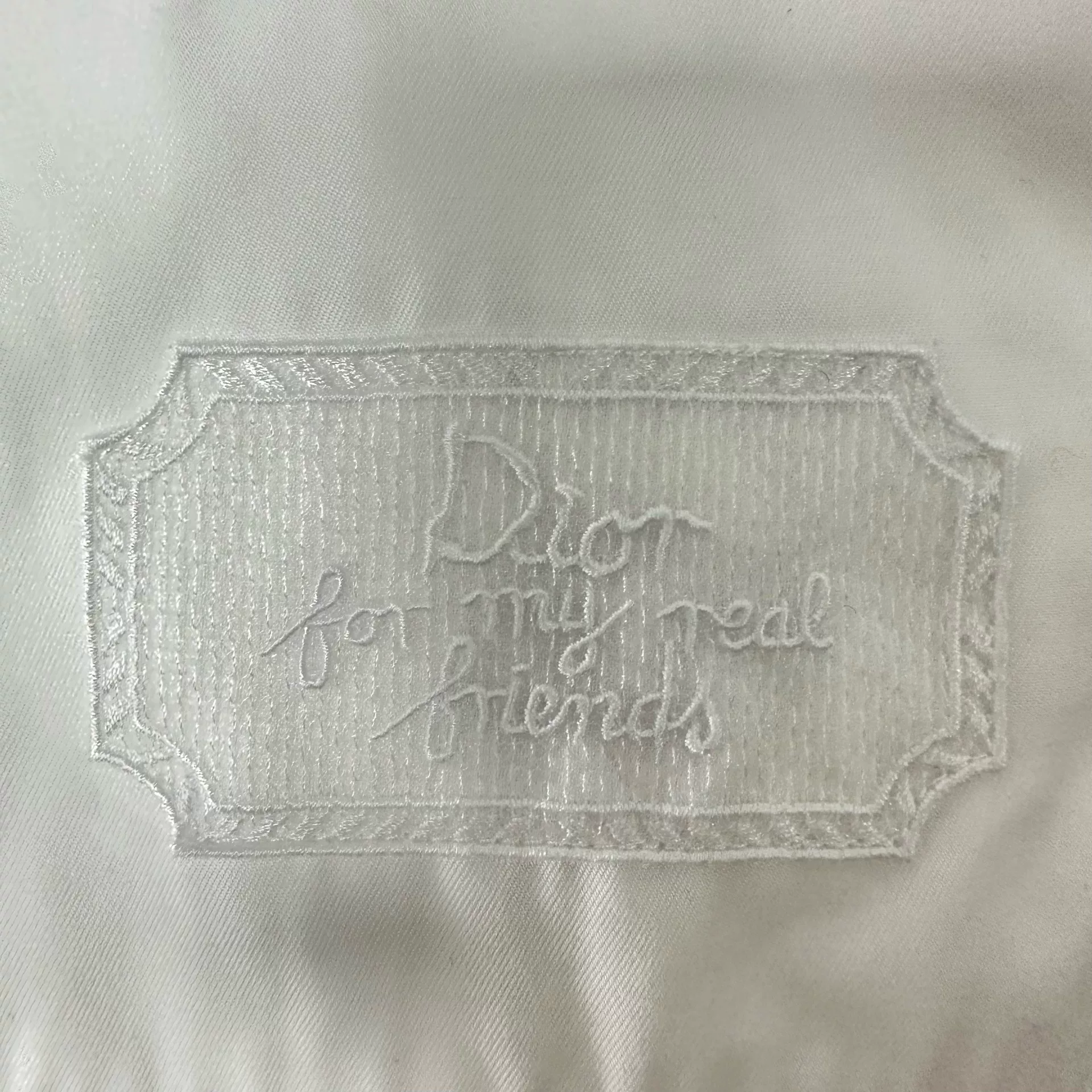 Dior White Embroidered Zip Shirt Jacket — front