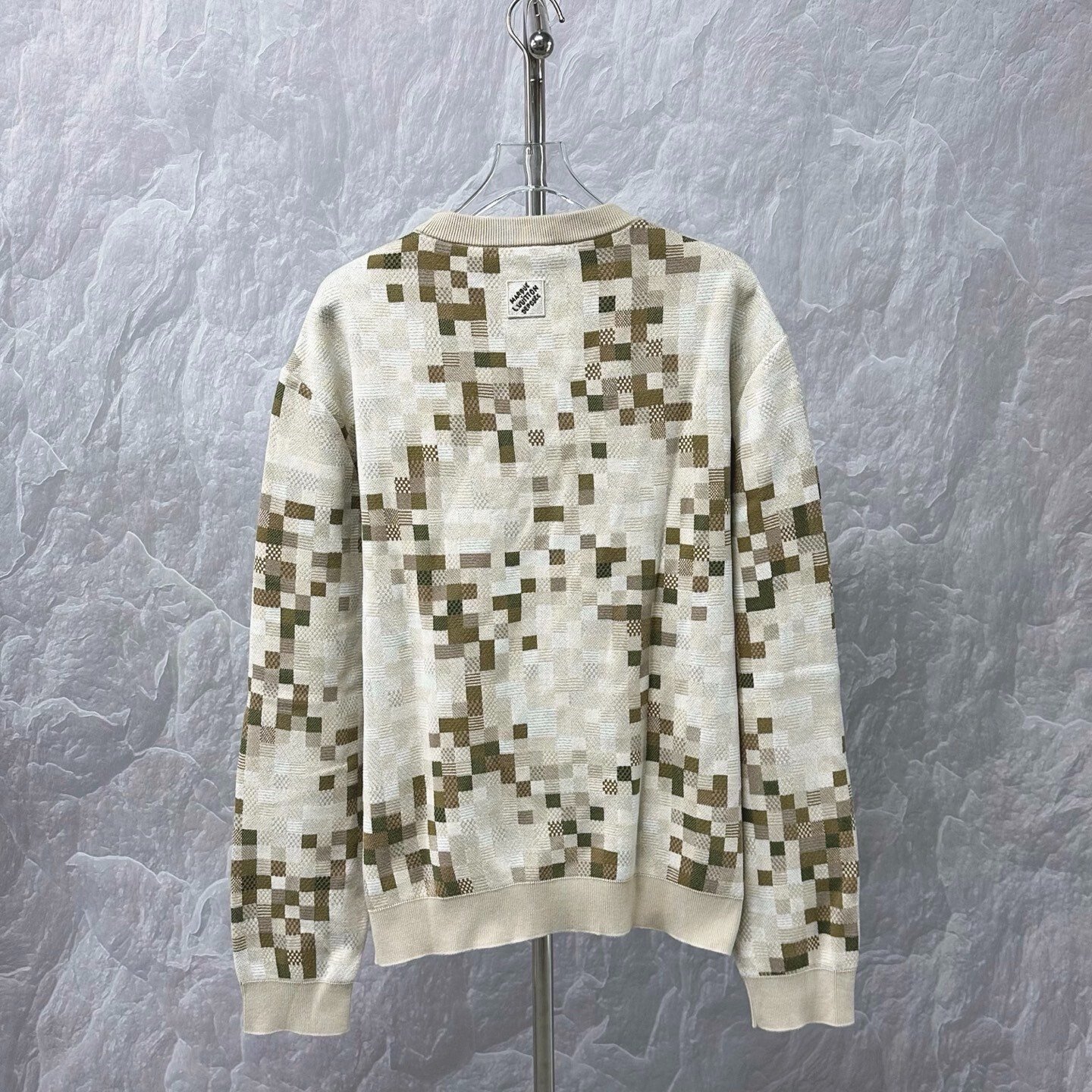 Louis Vuitton SS25 Checkered Jacquard Sweater — back