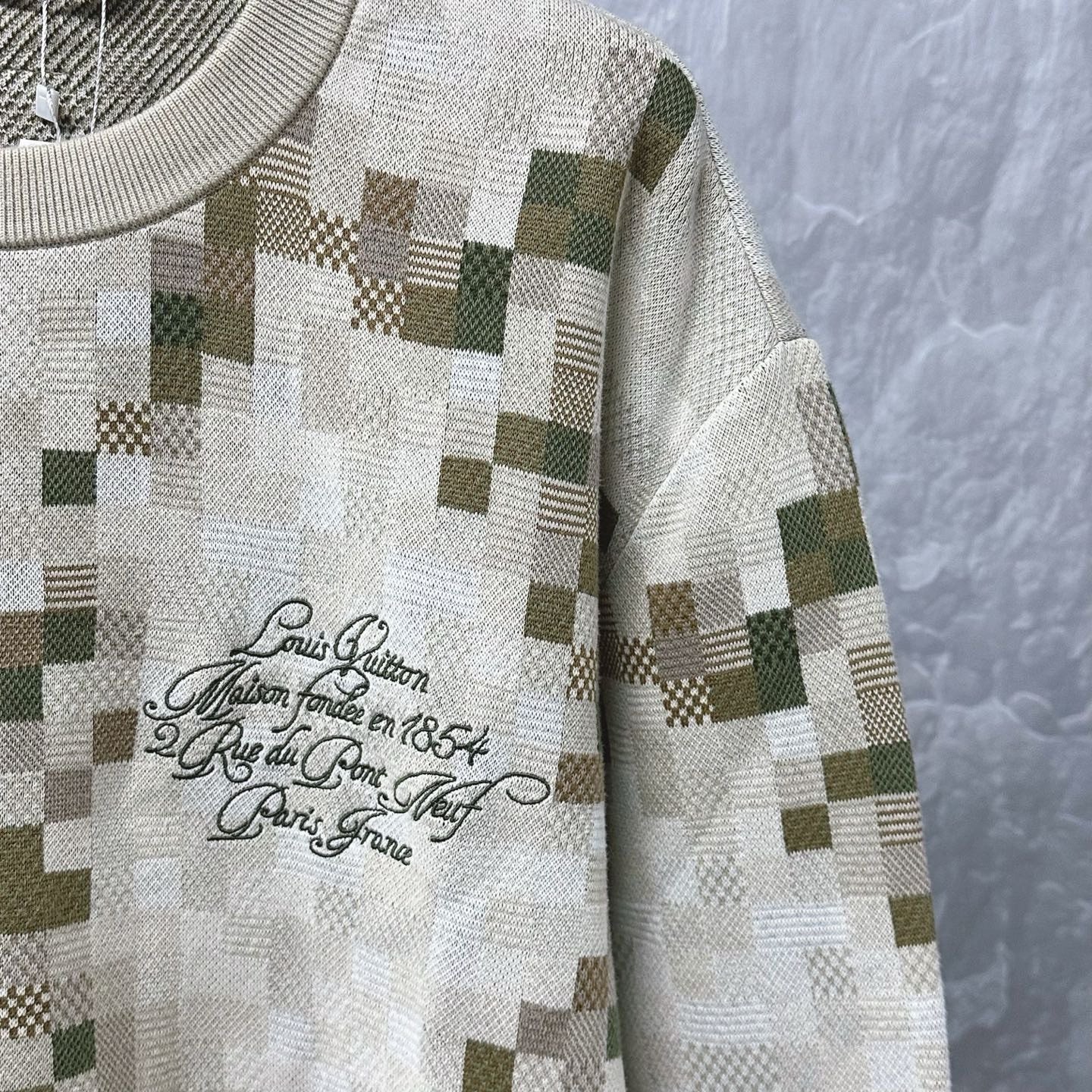 Louis Vuitton SS25 Checkered Jacquard Sweater — front
