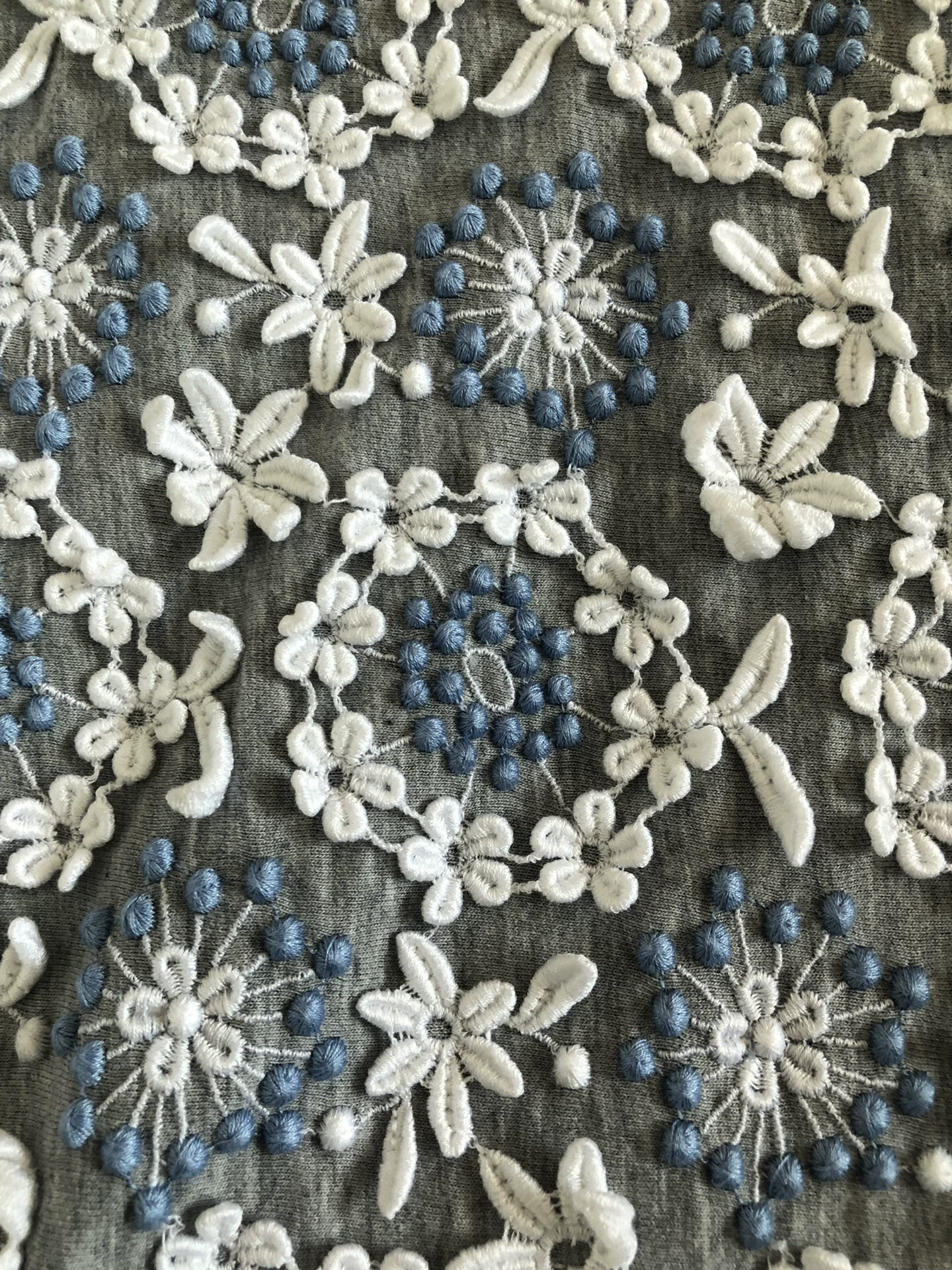 Prada Gray 3D Floral Short-Sleeve T-shirt — detail