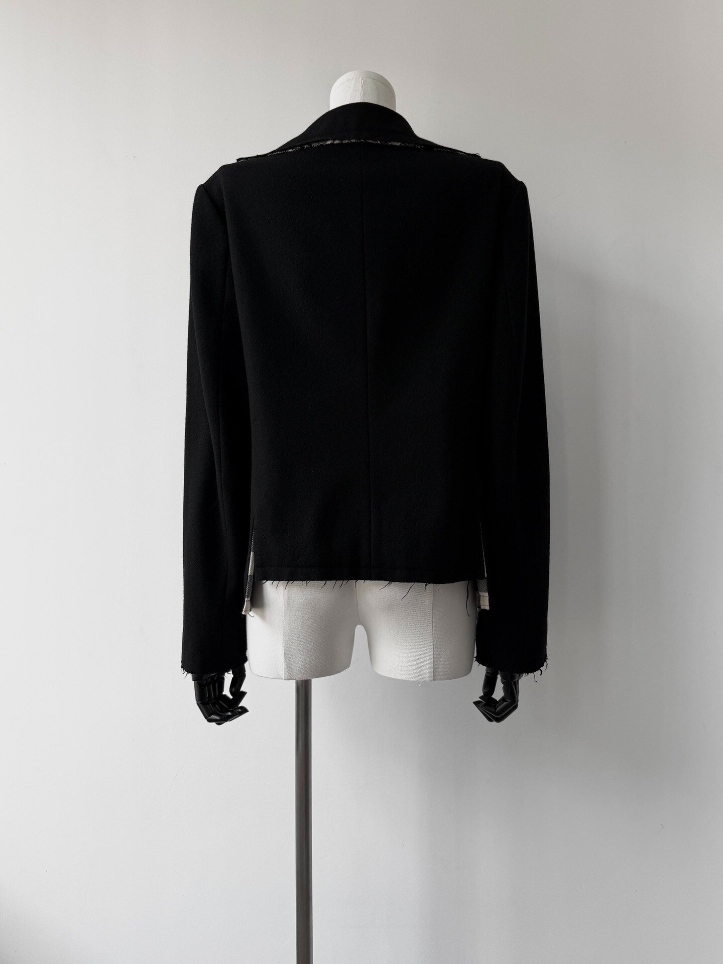 Yohji Yamamoto Noir Wool Check Jacket — label