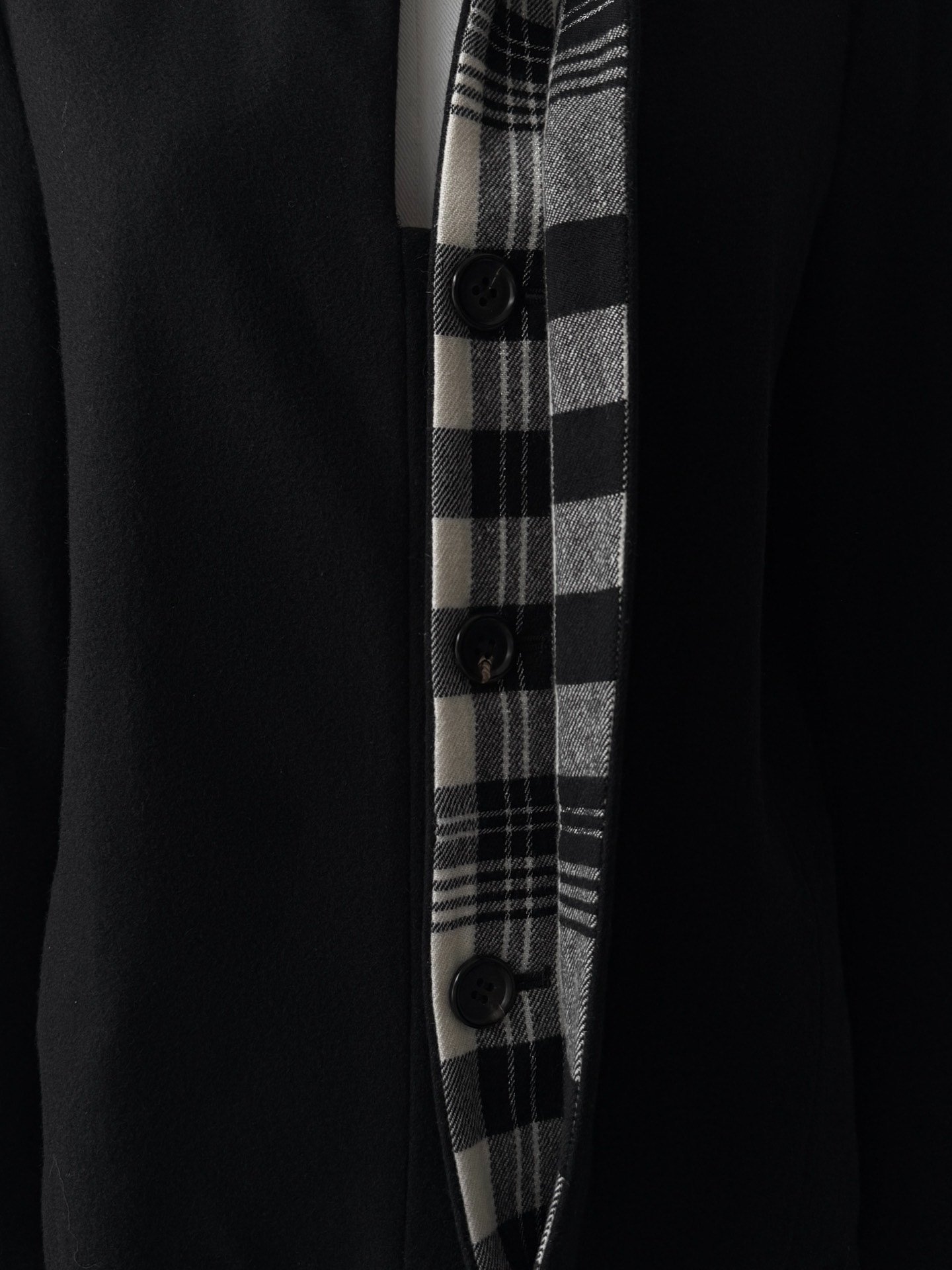 Yohji Yamamoto Noir Wool Check Jacket — detail