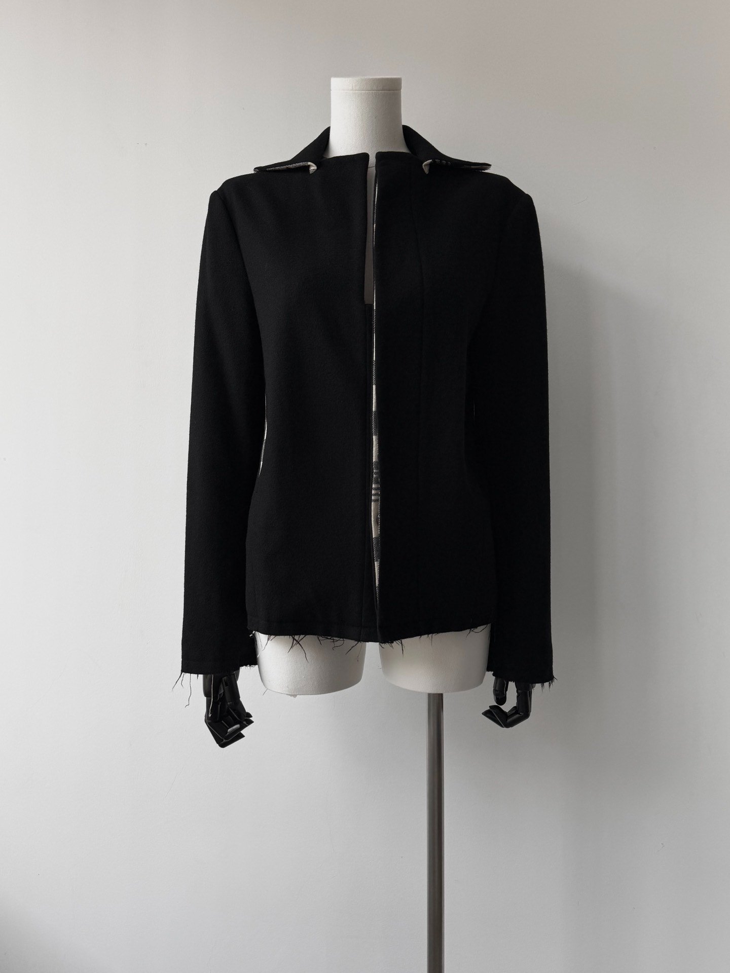 Yohji Yamamoto Noir Wool Check Jacket