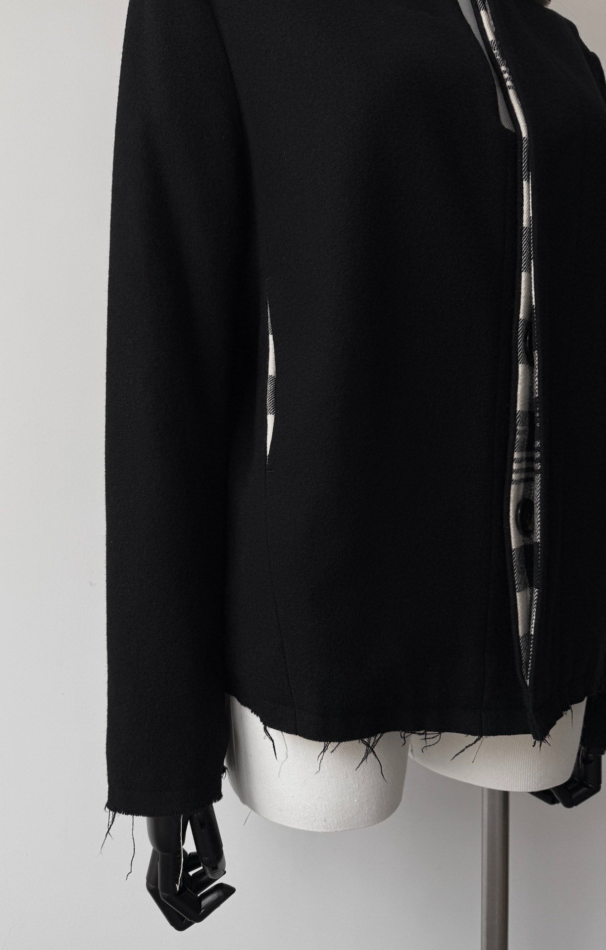 Yohji Yamamoto Noir Wool Check Jacket — front