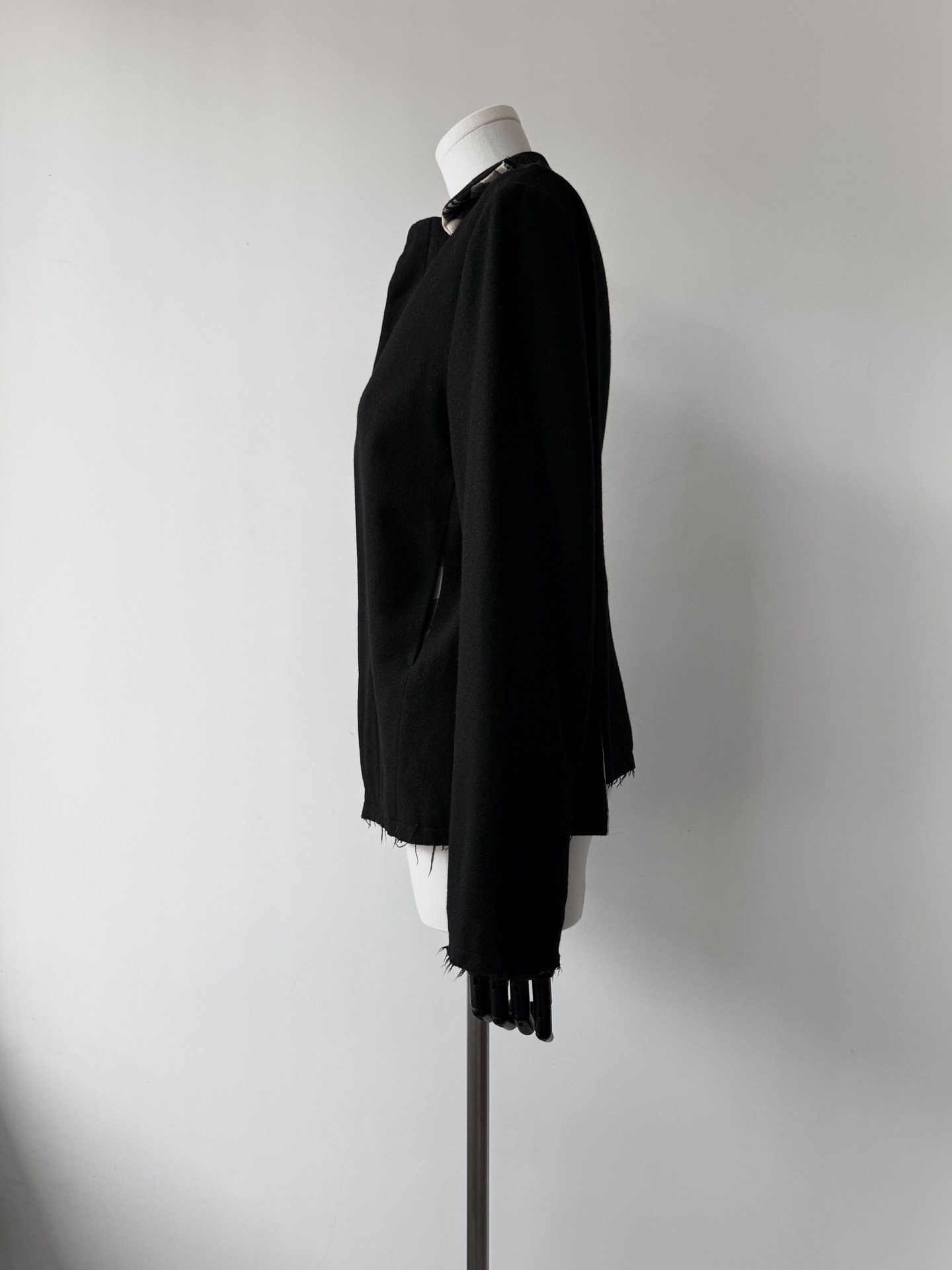 Yohji Yamamoto Noir Wool Check Jacket — back