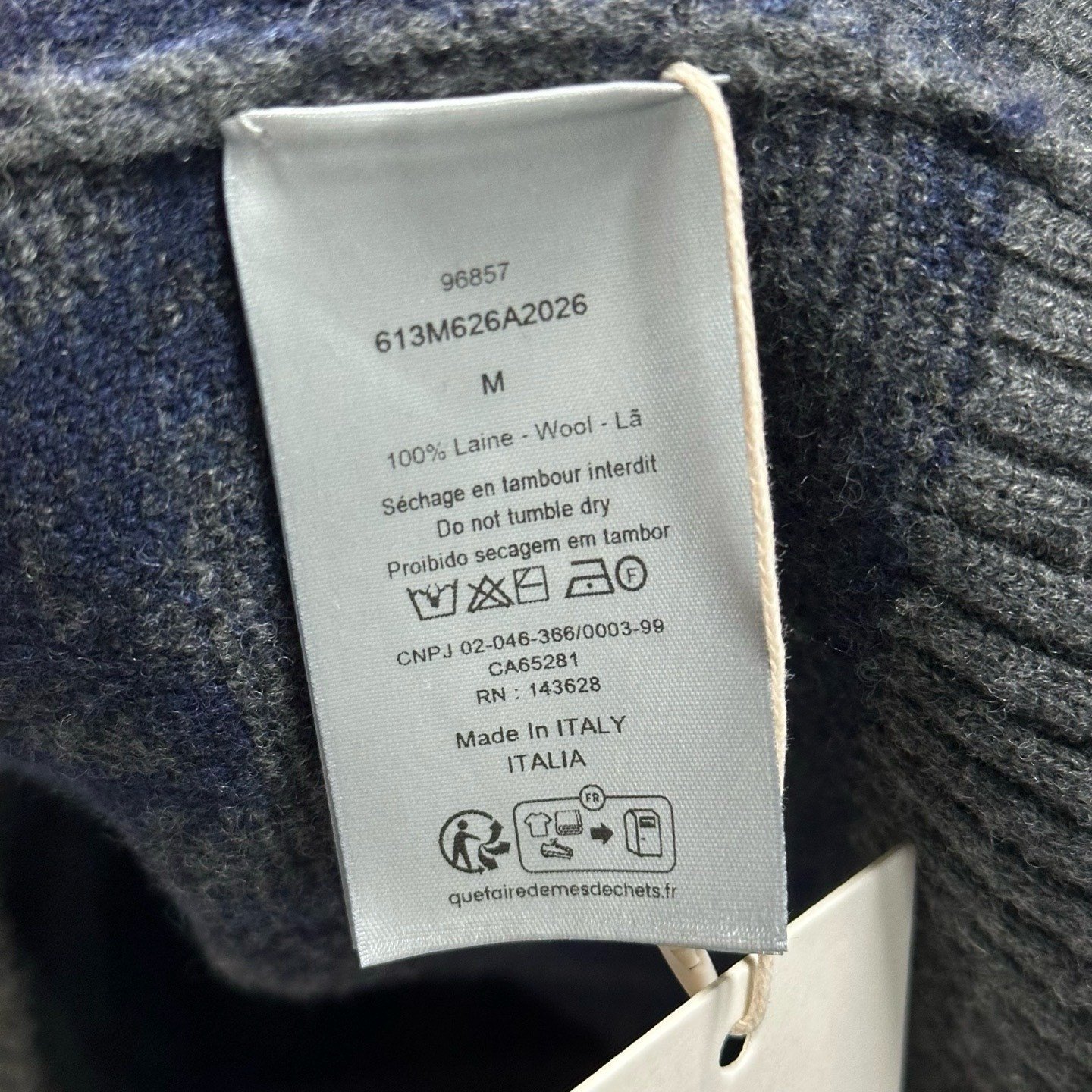Dior All-Over Logo Wool Sweater — label