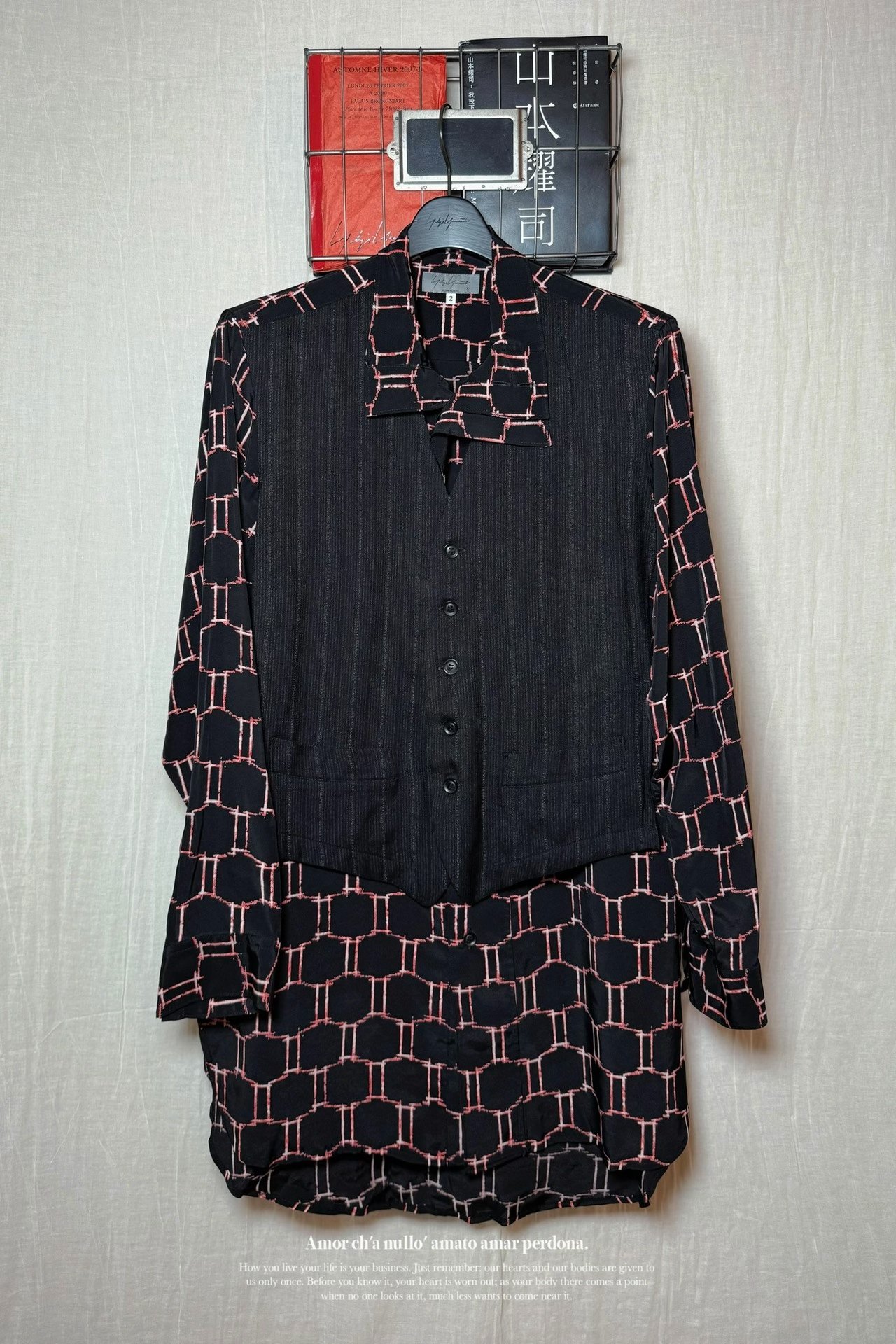 Yohji Yamamoto 22AW Double Collar Vest Shirt — detail
