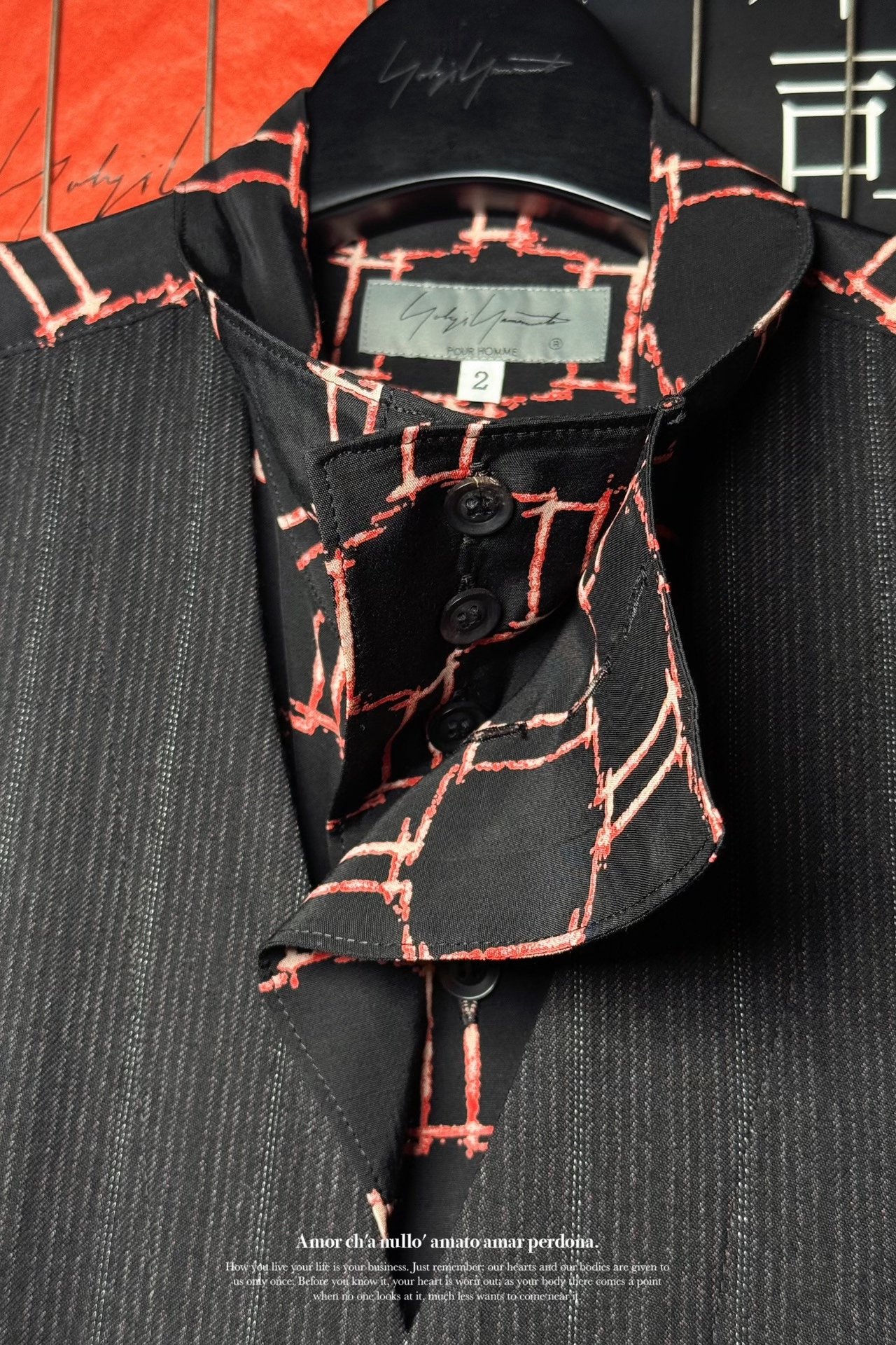 Yohji Yamamoto 22AW Double Collar Vest Shirt — label