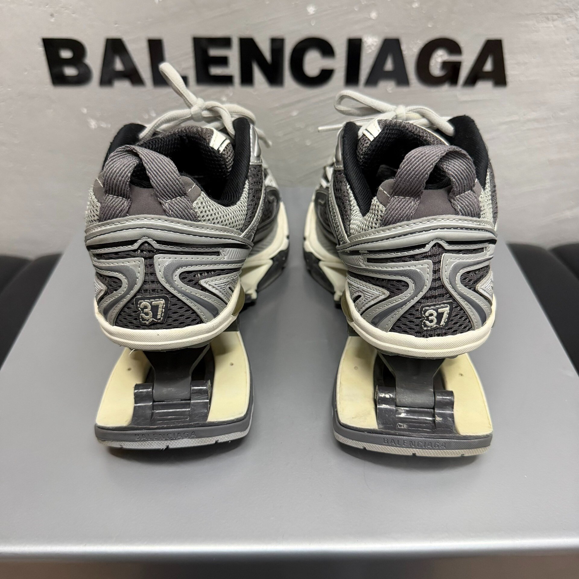 Balenciaga X-Pander Gray Silver Dad Sneakers — back