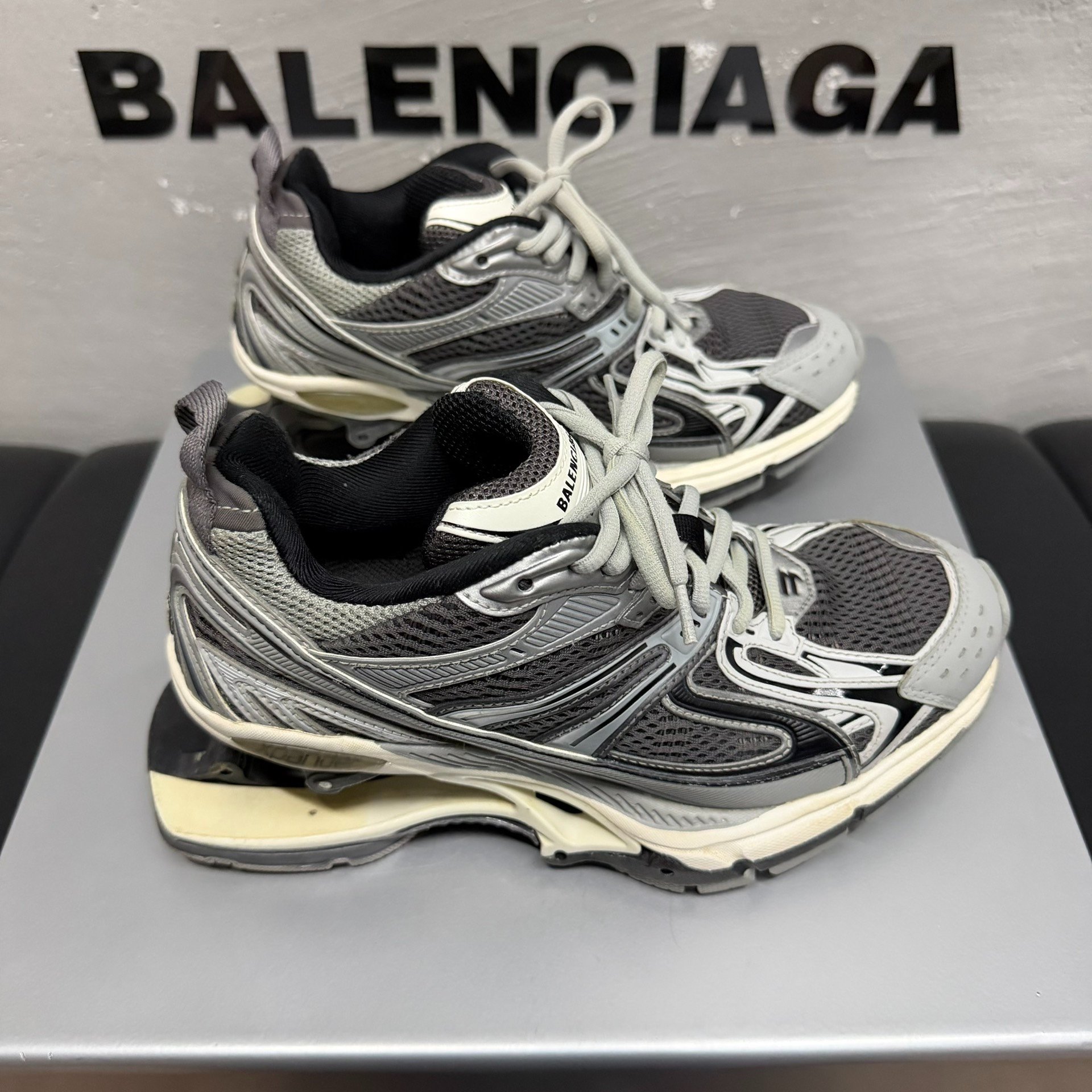 Balenciaga X-Pander Gray Silver Dad Sneakers — detail