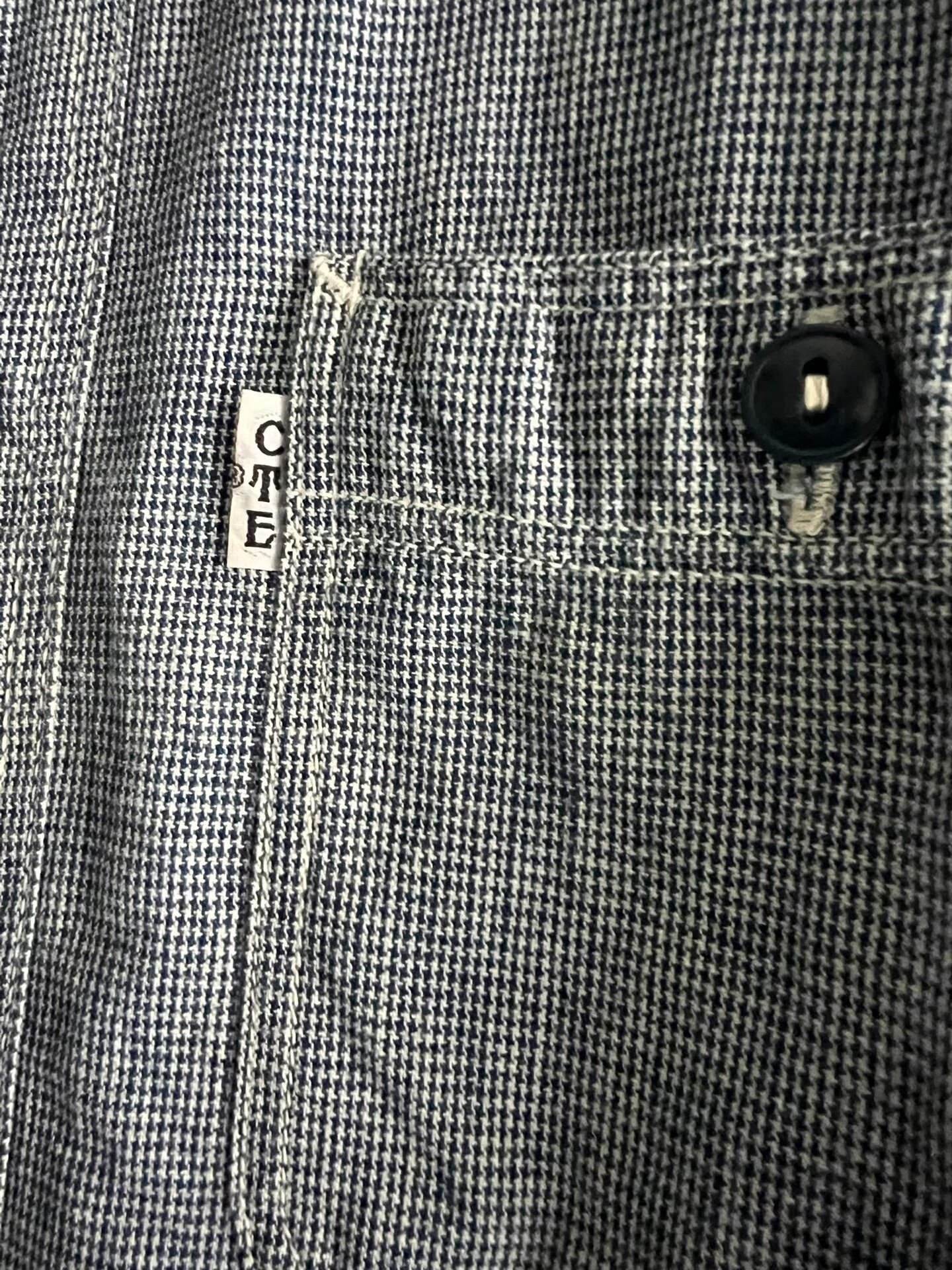 Cootie Vintage Japanese Fine Houndstooth Work Shirt — label