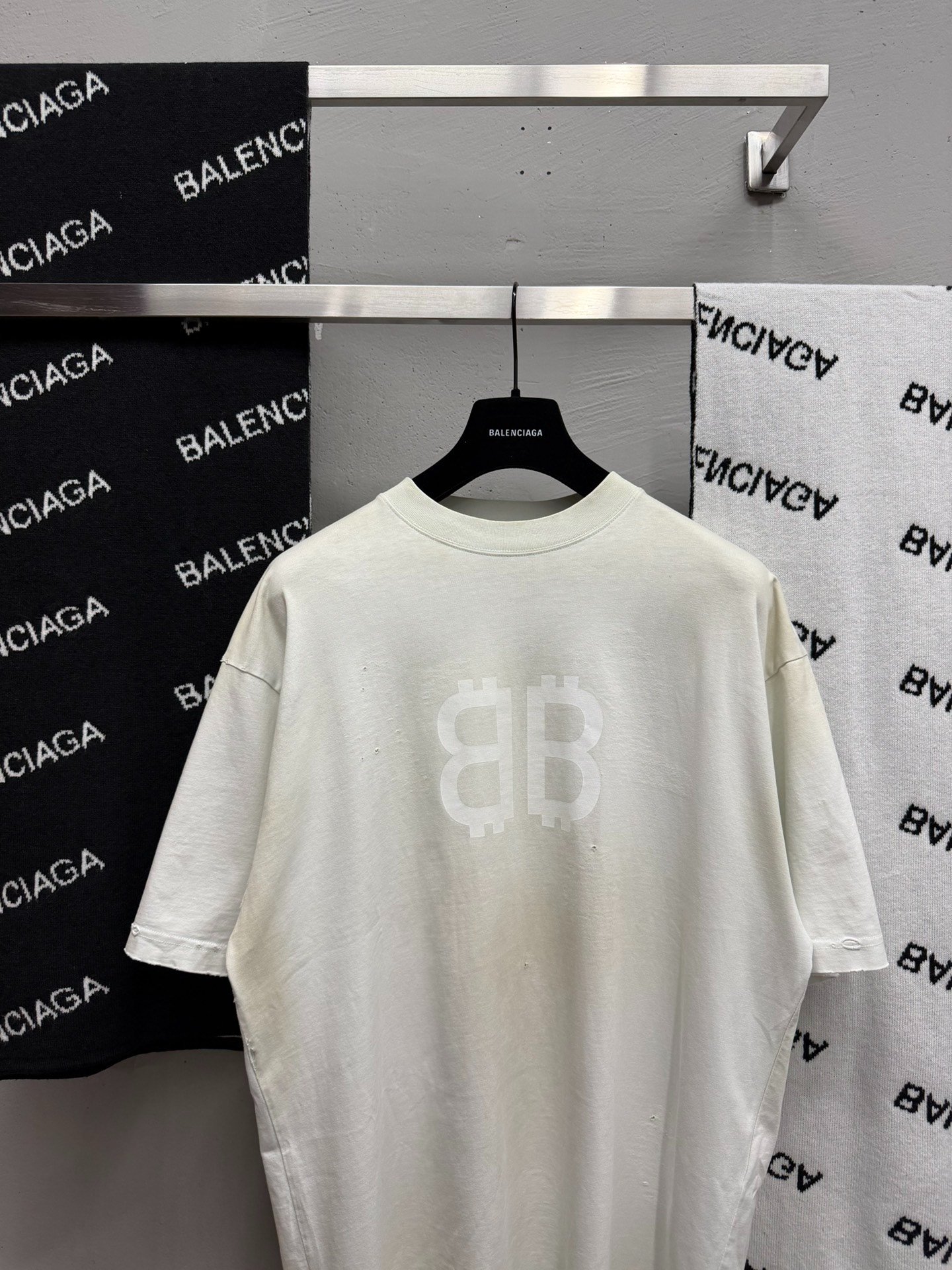 Balenciaga Bitcoin Double B White Tee — front