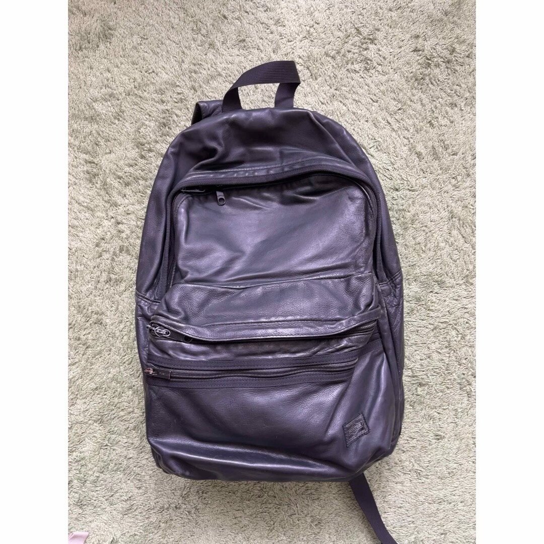 Porter Aloof Black Leather Backpack