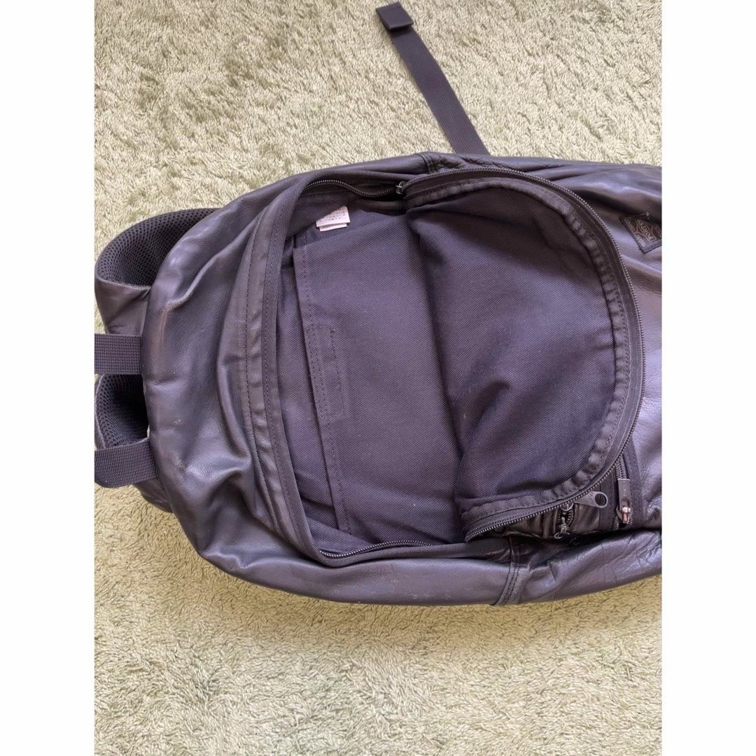 Porter Aloof Black Leather Backpack — back