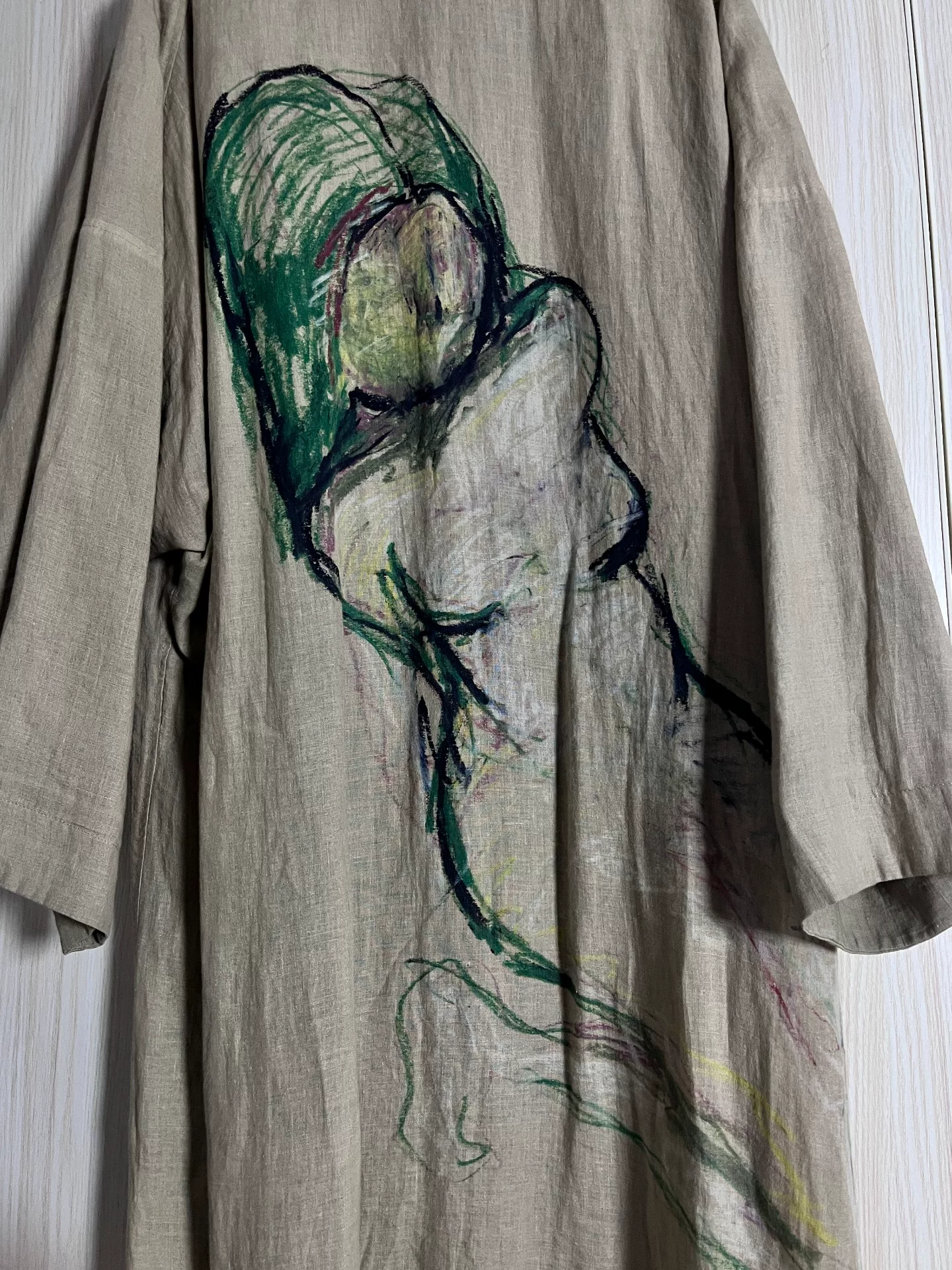Yohji Yamamoto 19SS Beige Linen Coat — detail