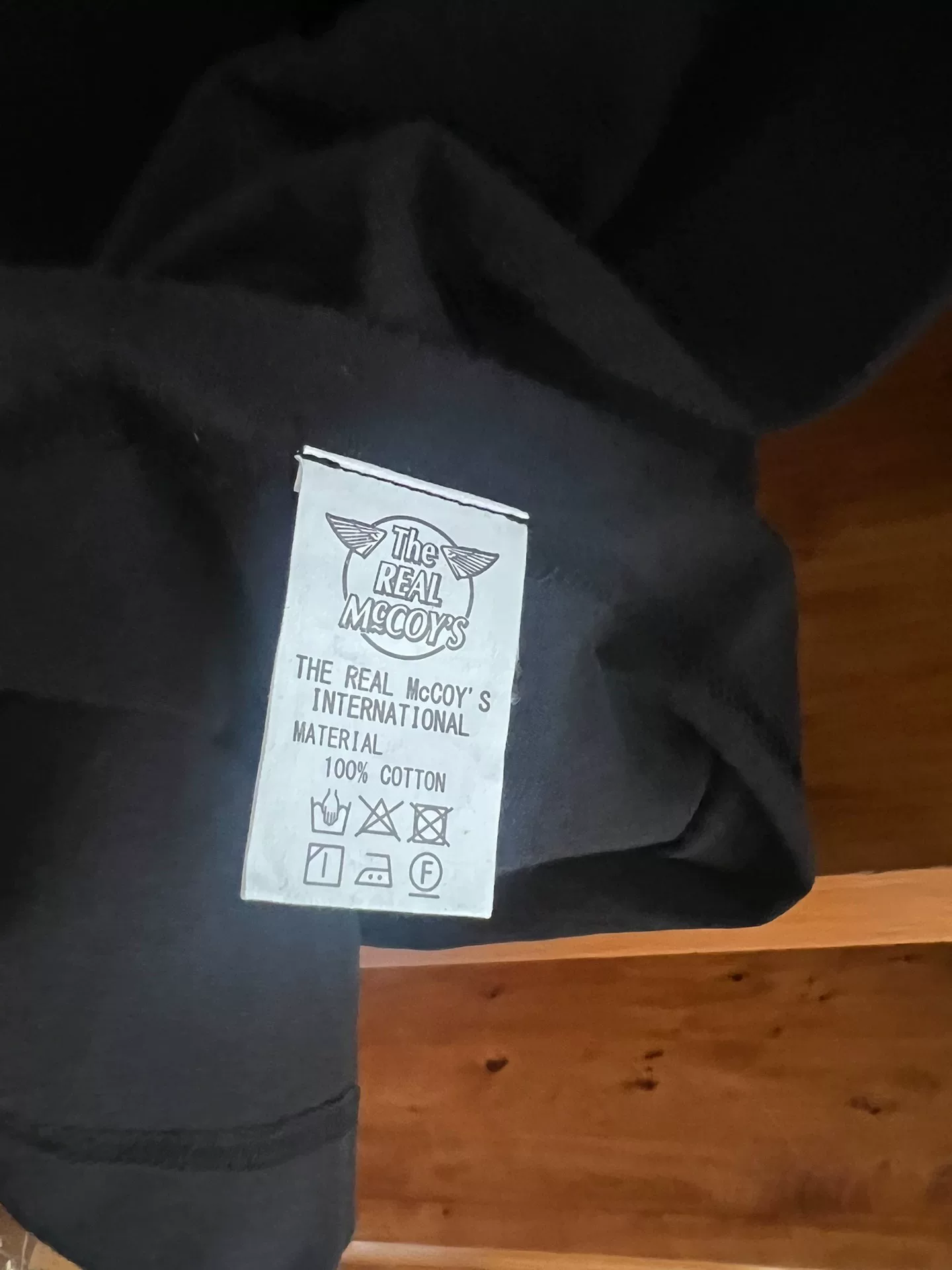 Real McCoy BUCO Black Motorcycle Long Sleeve T — label