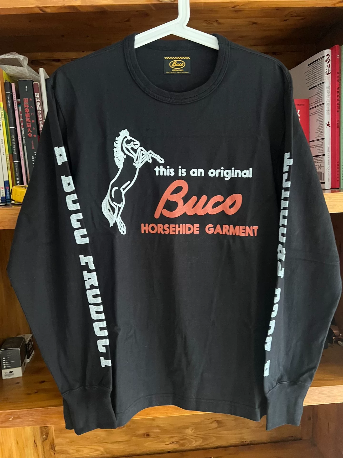 Real McCoy BUCO Black Motorcycle Long Sleeve T — front