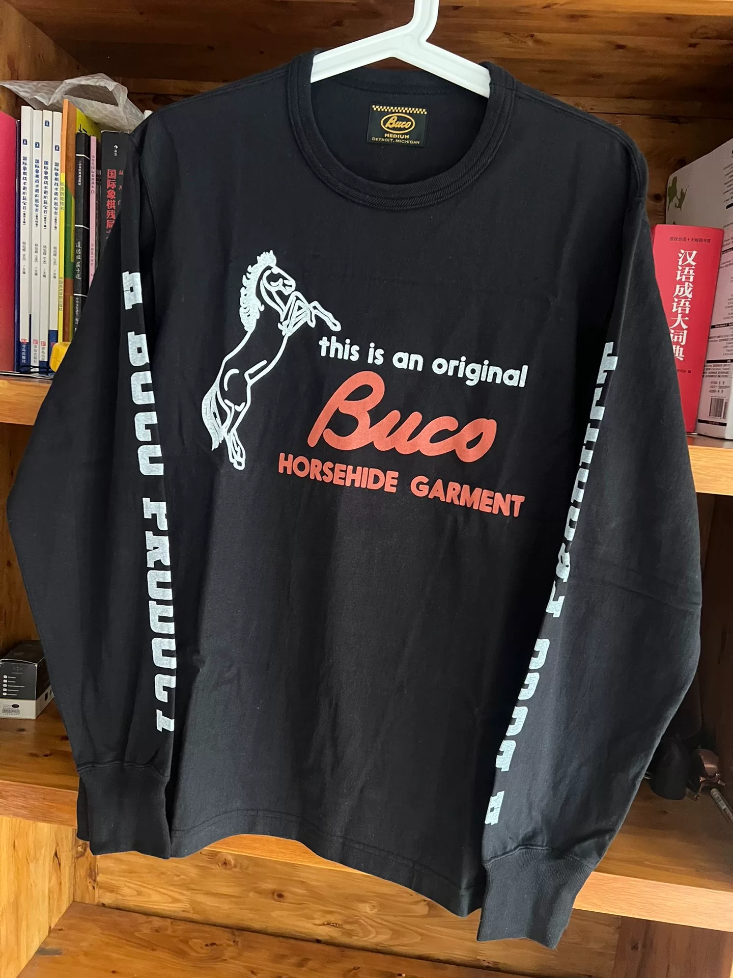 Real McCoy BUCO Black Motorcycle Long Sleeve T — detail