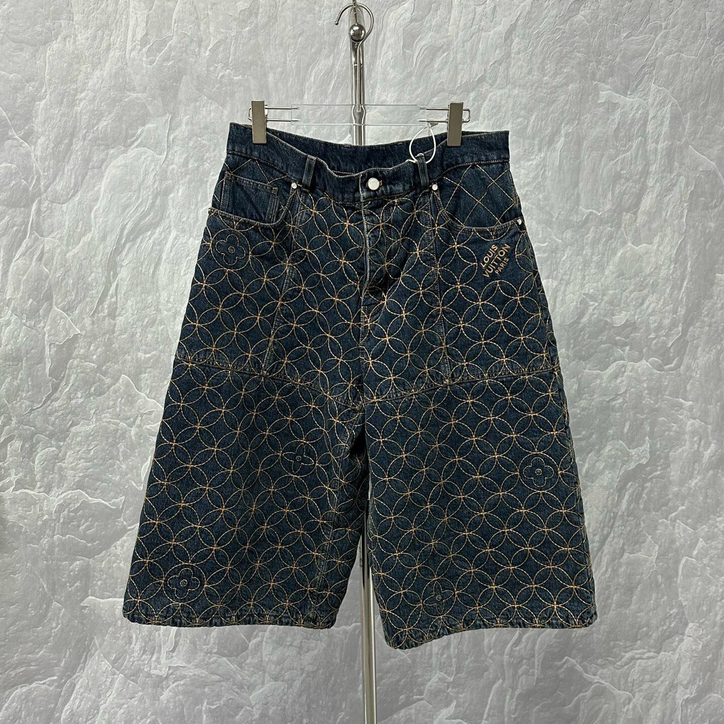 Louis Vuitton Nigo Quilted Cargo Denim Shorts