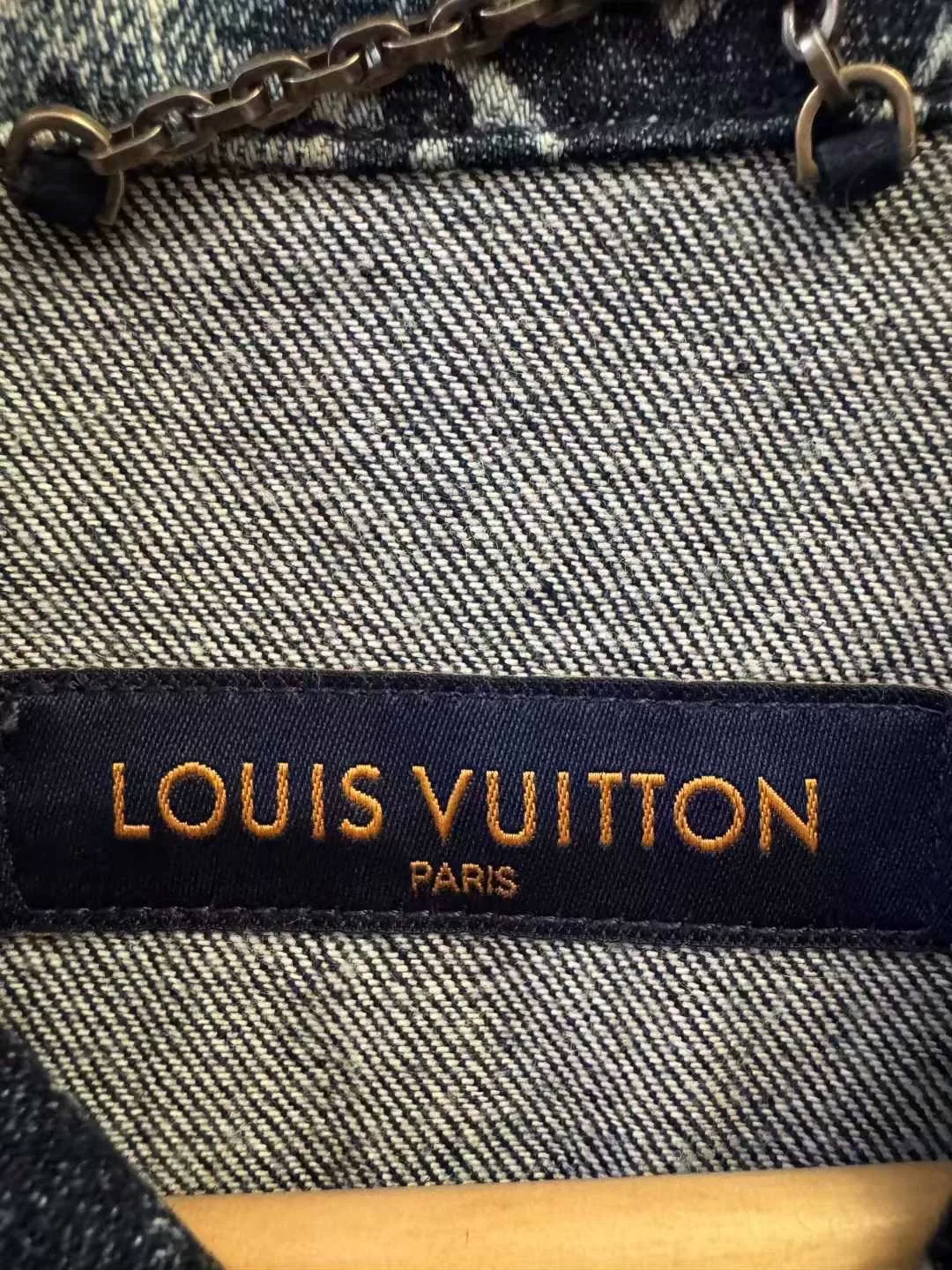 Louis Vuitton Tapestry Print Denim Short-Sleeve Shirt — back