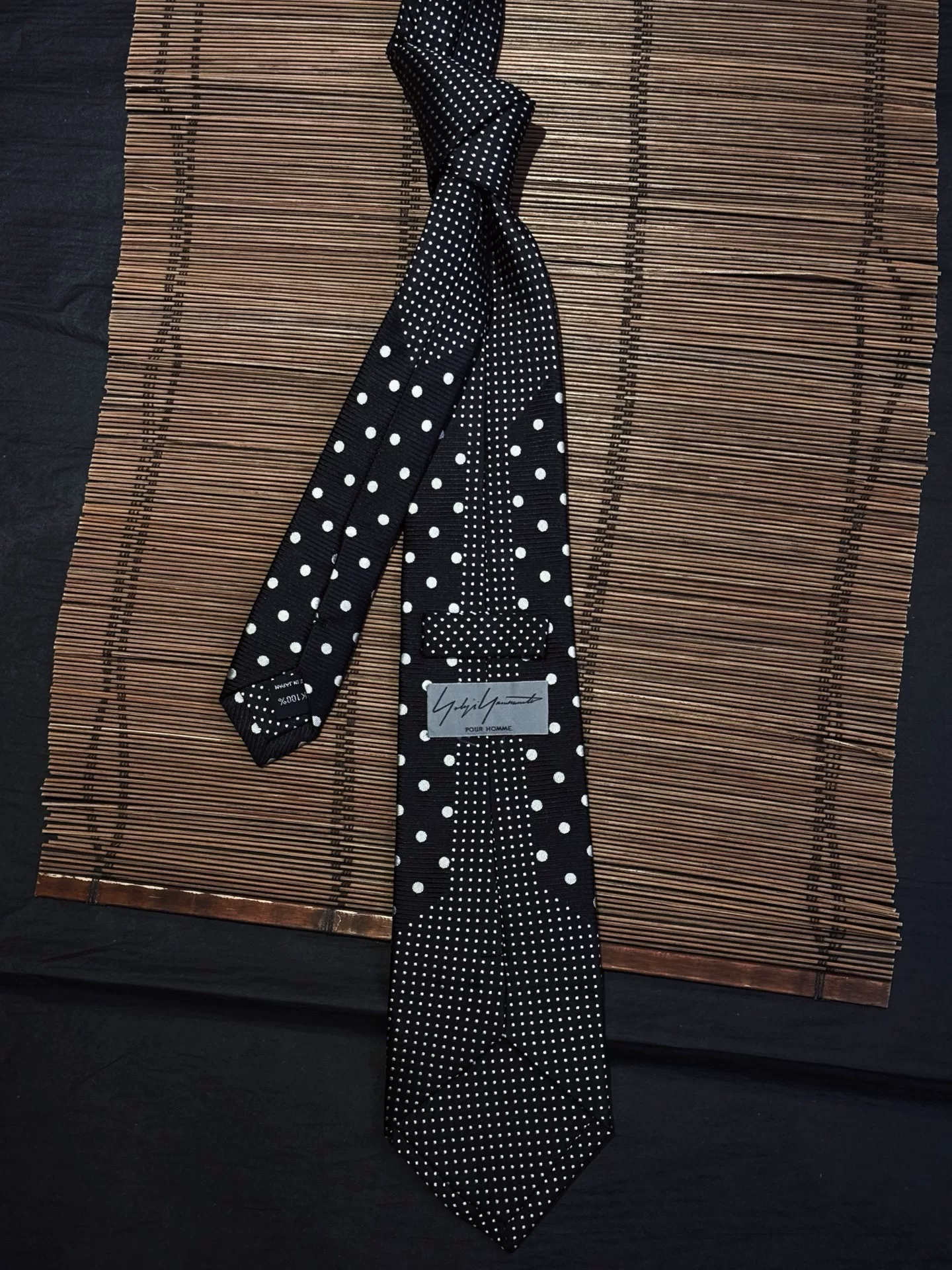 Yohji Yamamoto 09AW Polka Dot Silk Tie — back
