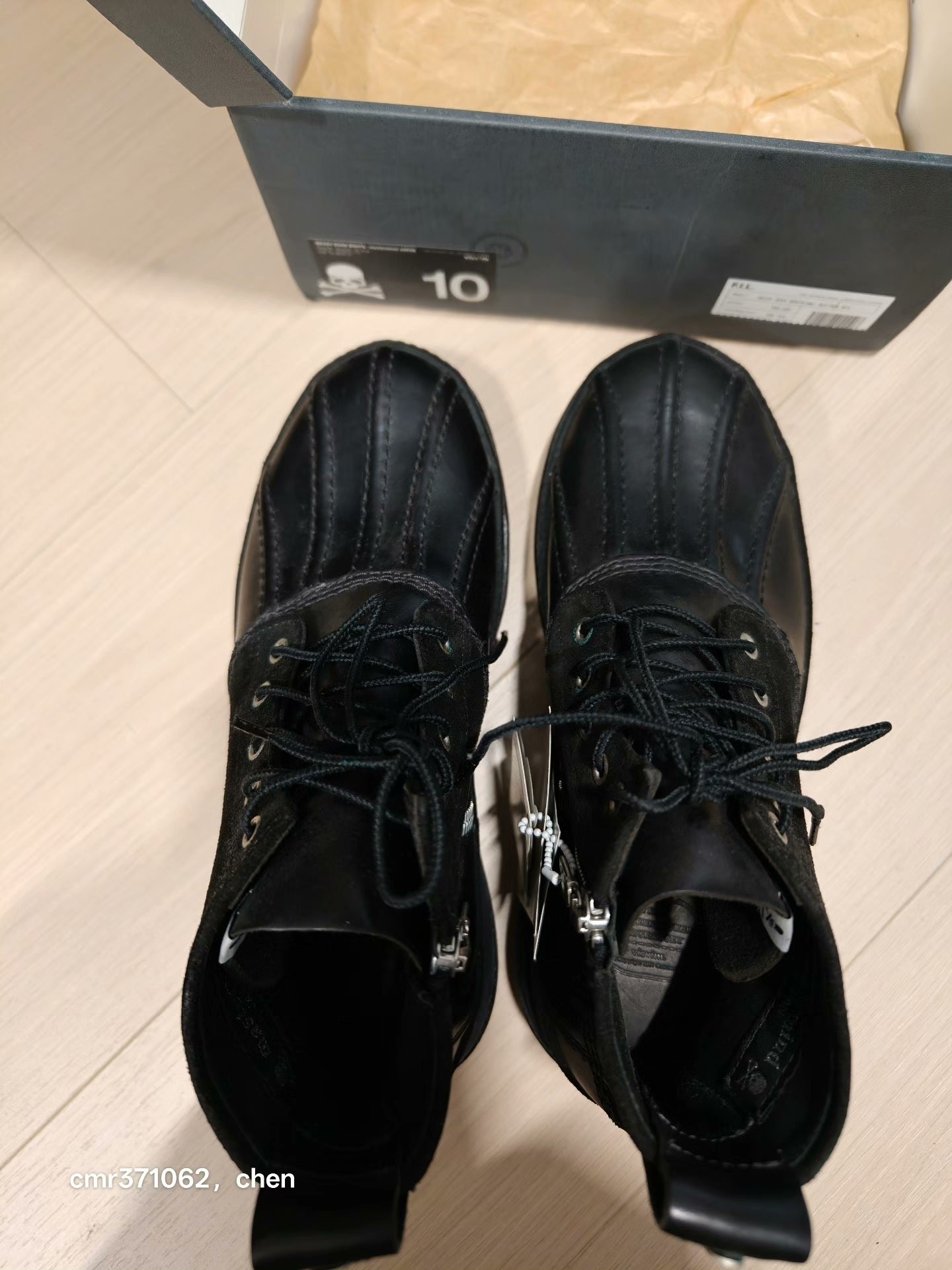 Visvim x Mastermind Japan Decoy Duck Boots — label