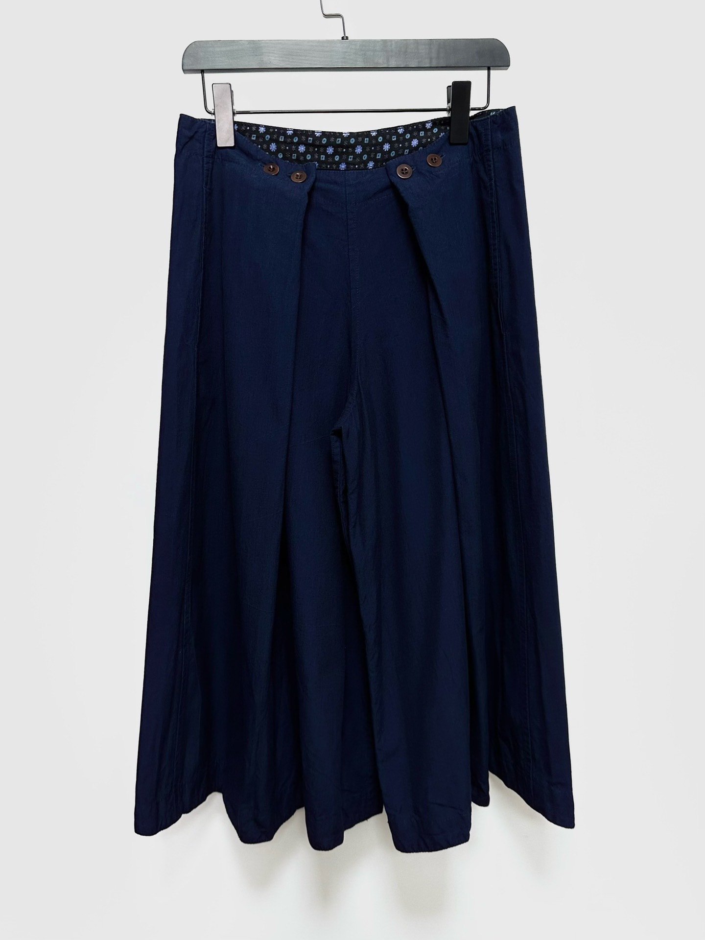 Chez Vidalenc Indigo Linen Wide-Leg Pants