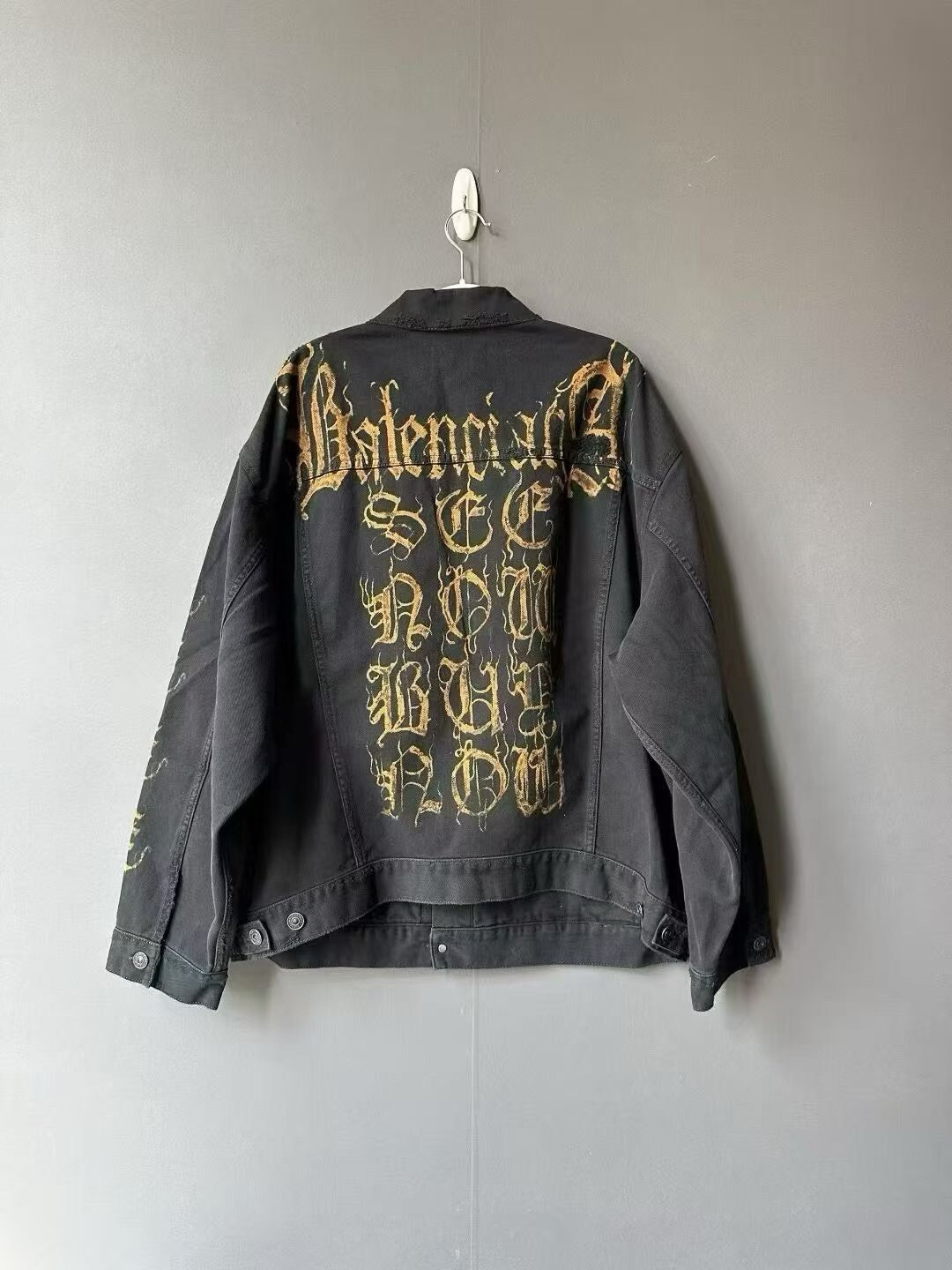 Balenciaga Distressed Denim Jacket — front