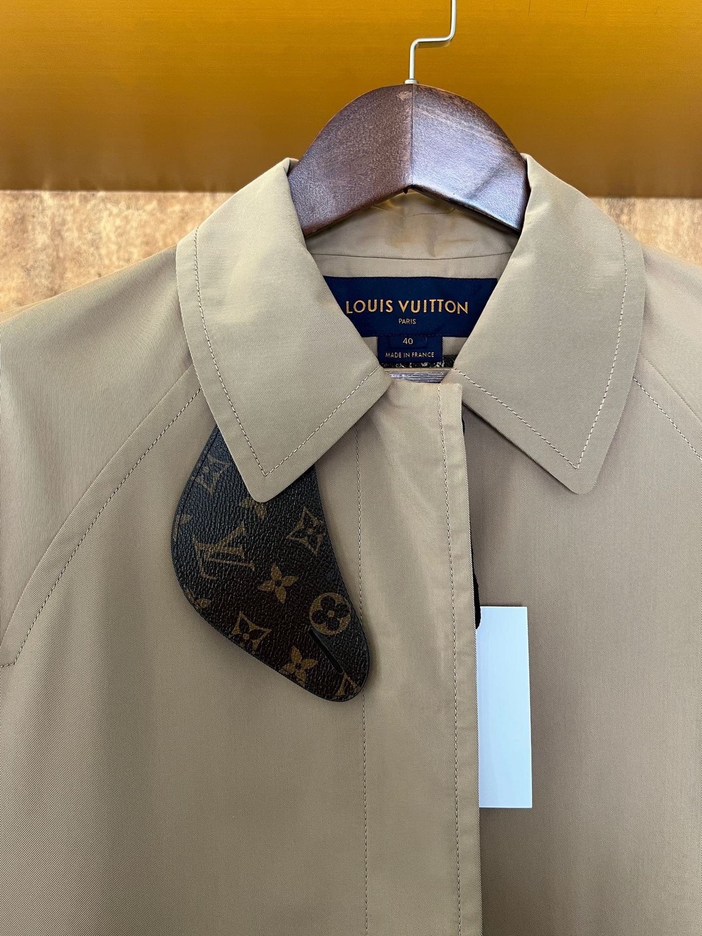 Louis Vuitton Khaki Trench Coat — detail