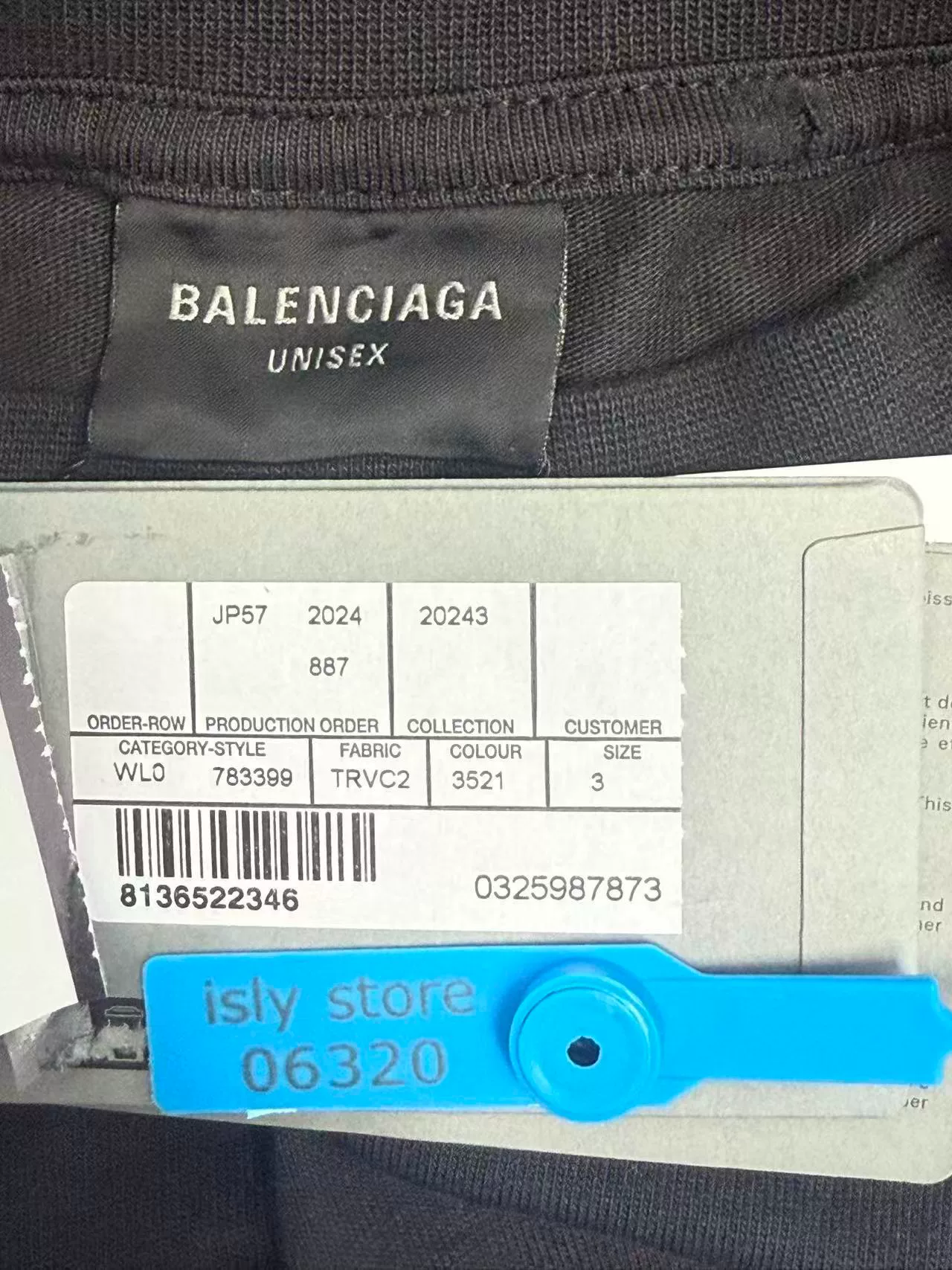 Balenciaga Logo Print Crew Neck T-Shirt — label
