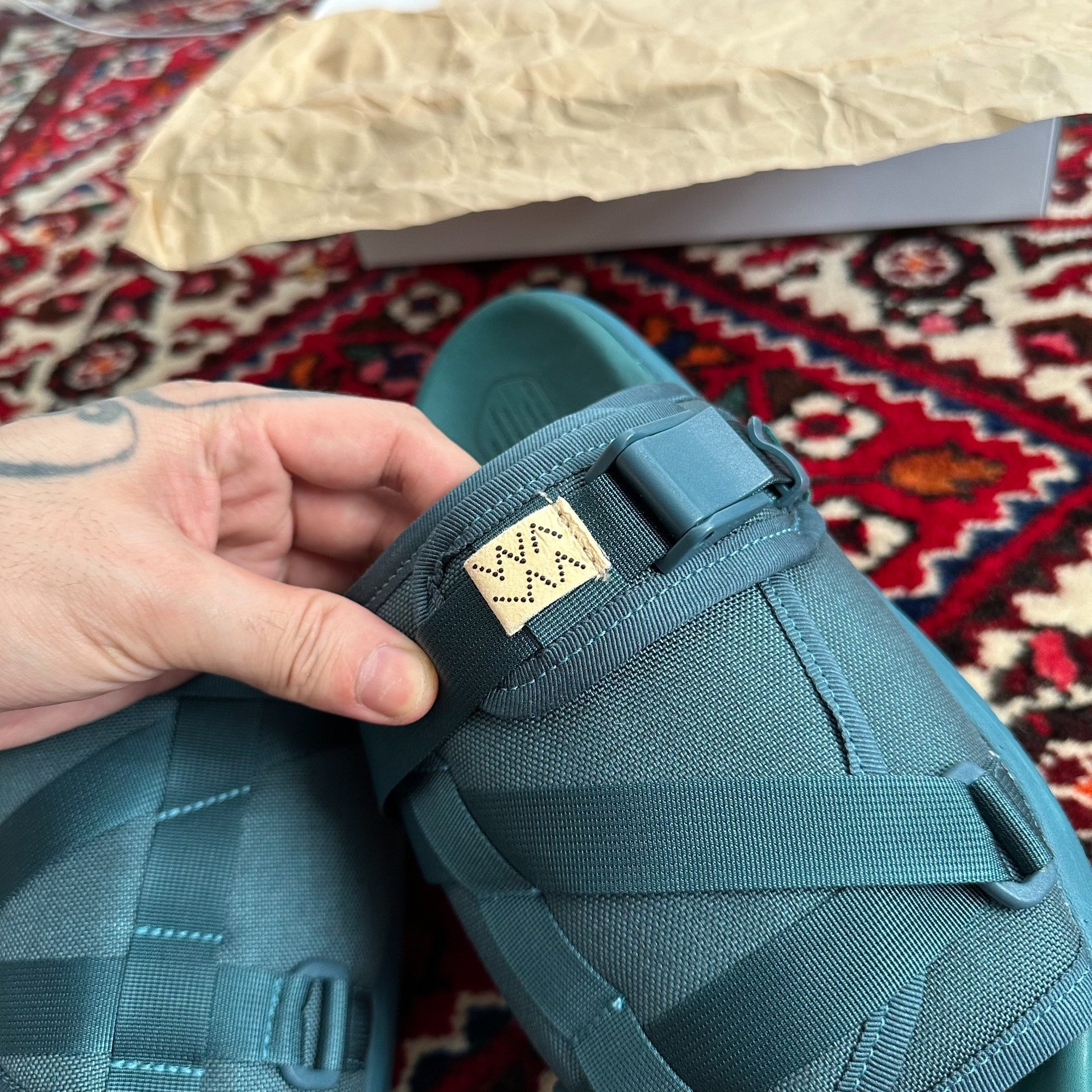 VISVIM 25SS CHRISTO Blue Slippers — back