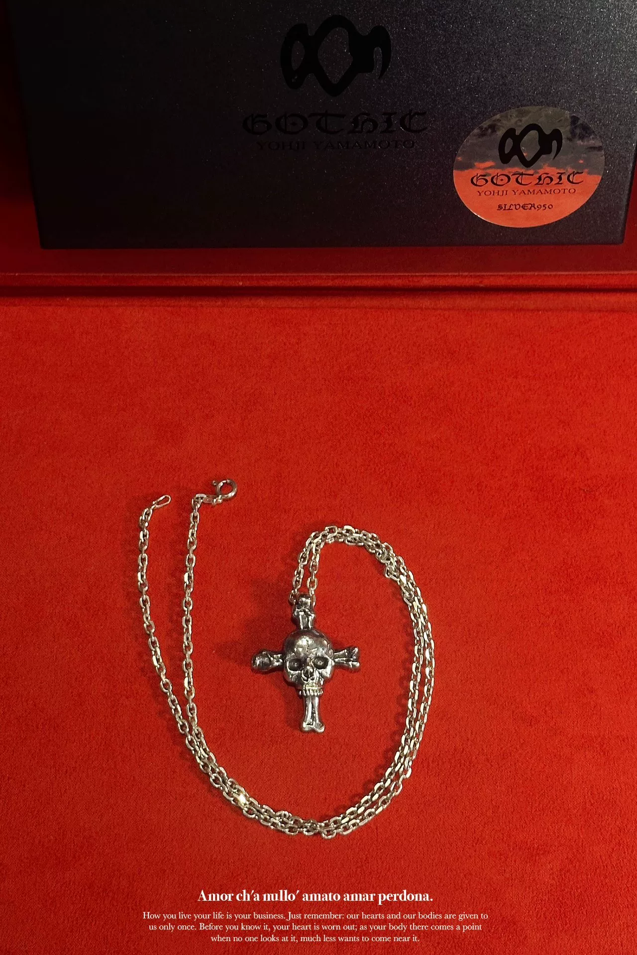 Yohji Yamamoto Gothic Silver Skull Pendant — back
